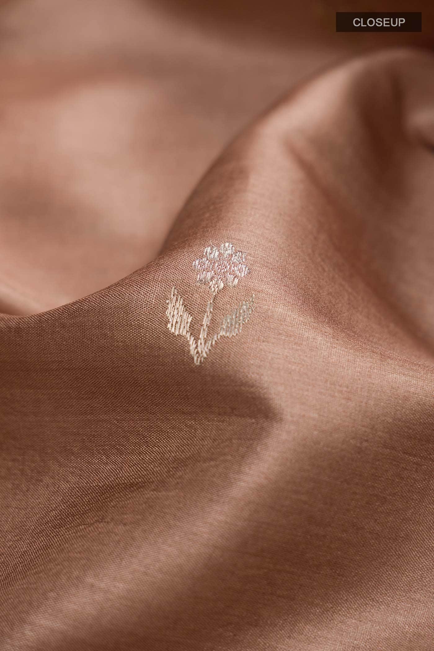 Brown Tussar Silk Saree