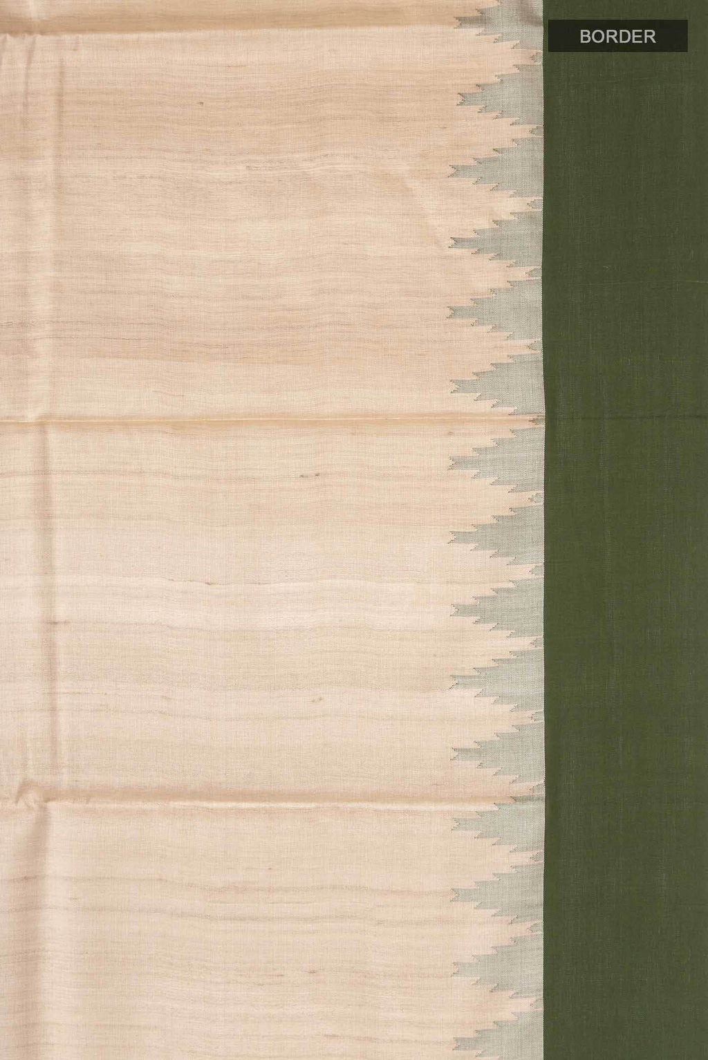Beige Tussar Silk Saree
