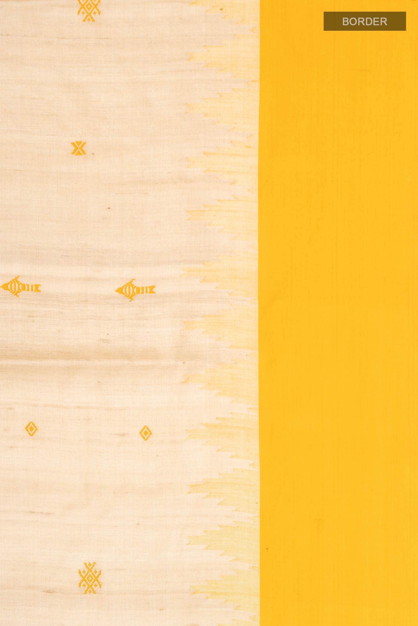 Beige Tussar Silk Saree