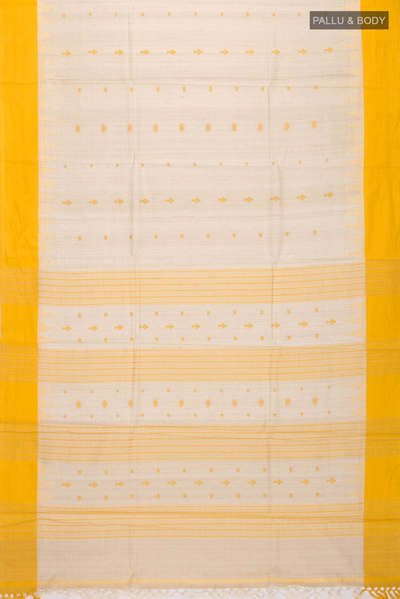 Beige Tussar Silk Saree