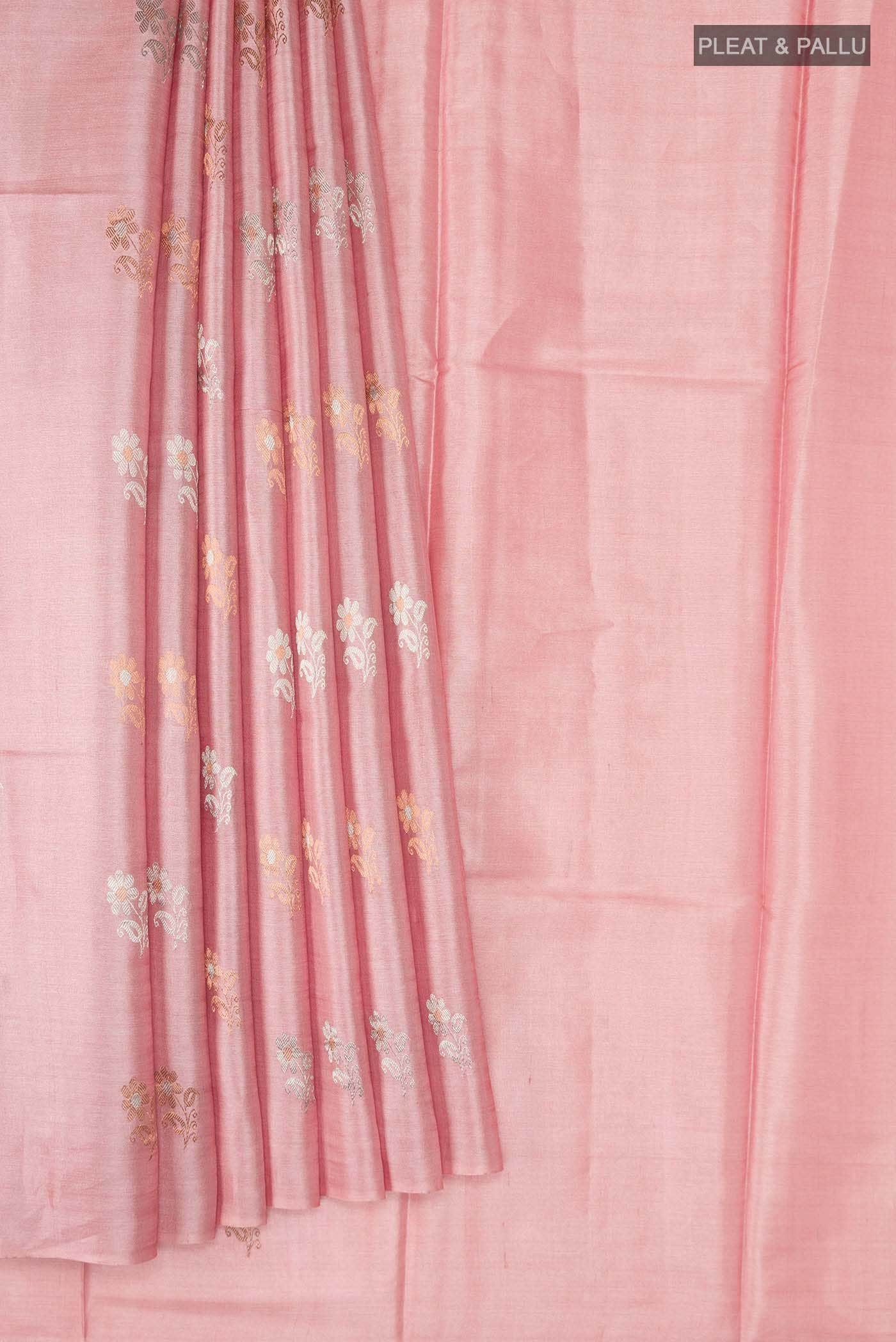 Peach MP Tussar Saree