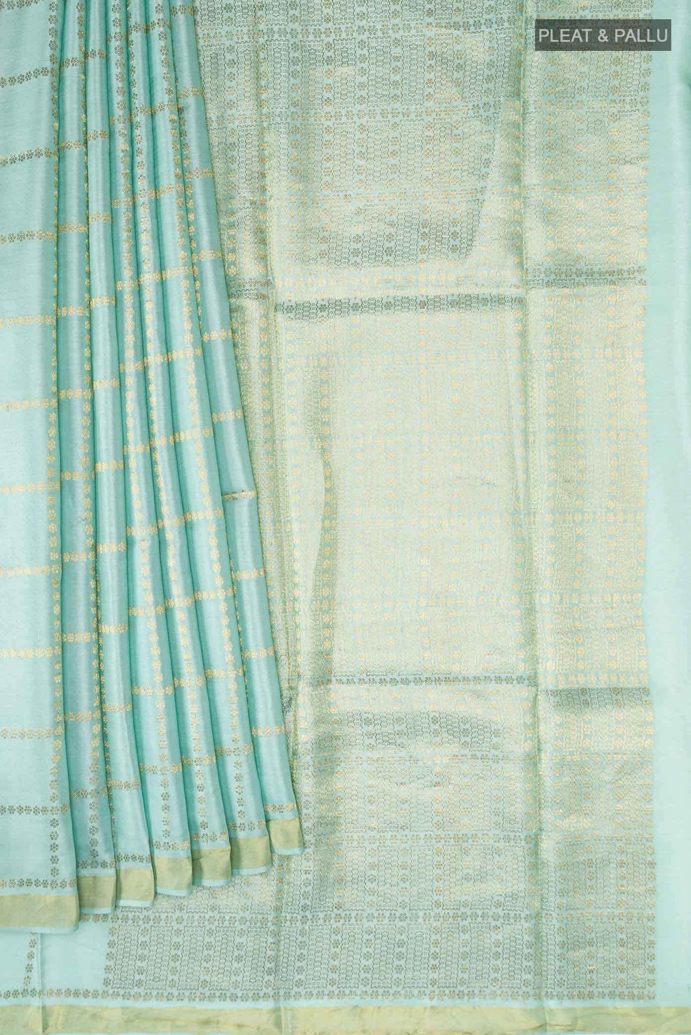 Sea Green MP Tussar Saree