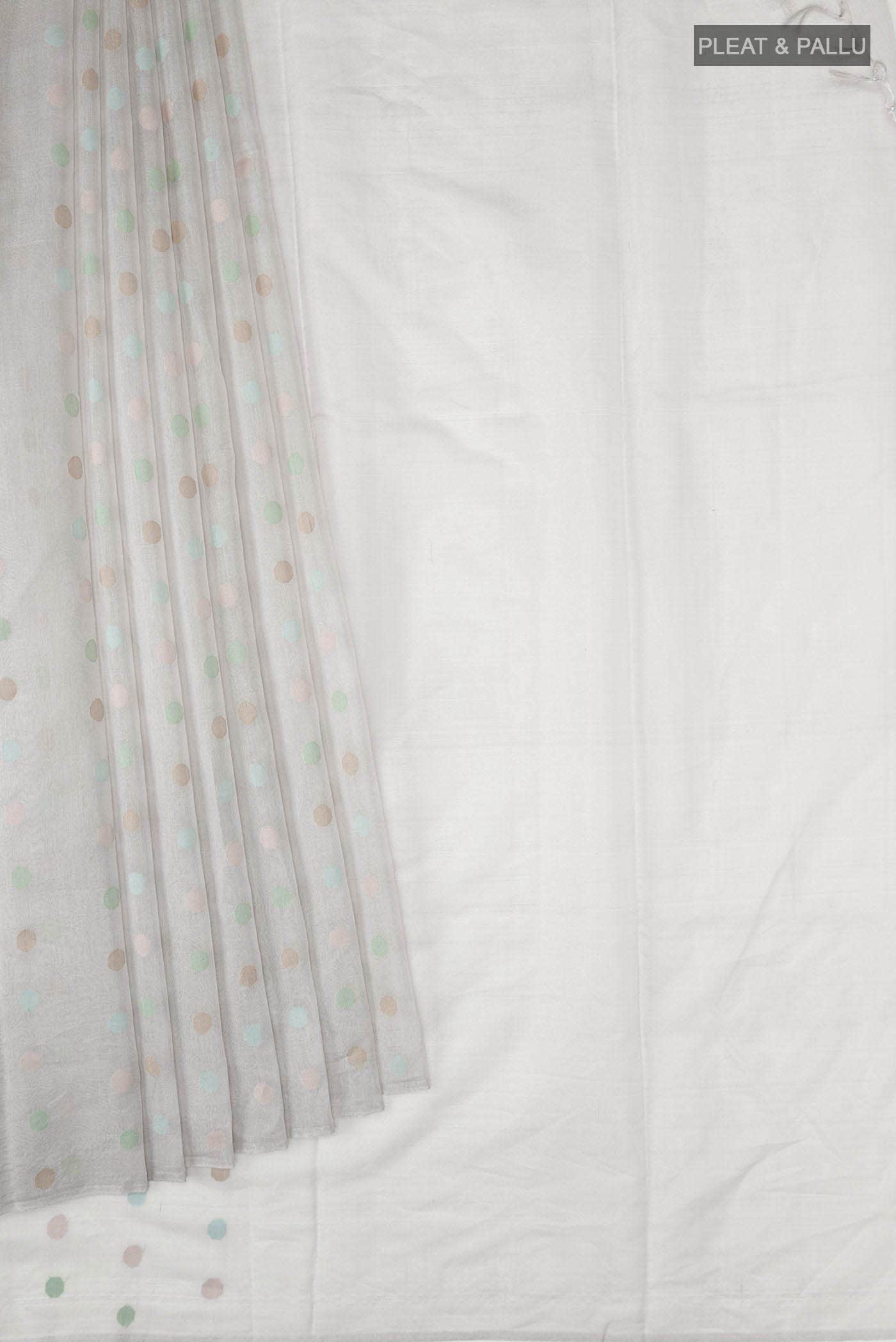 Cream Tussar Silk Saree