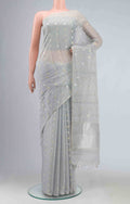 Light Blue Chanderi Tissue Silk Saree
