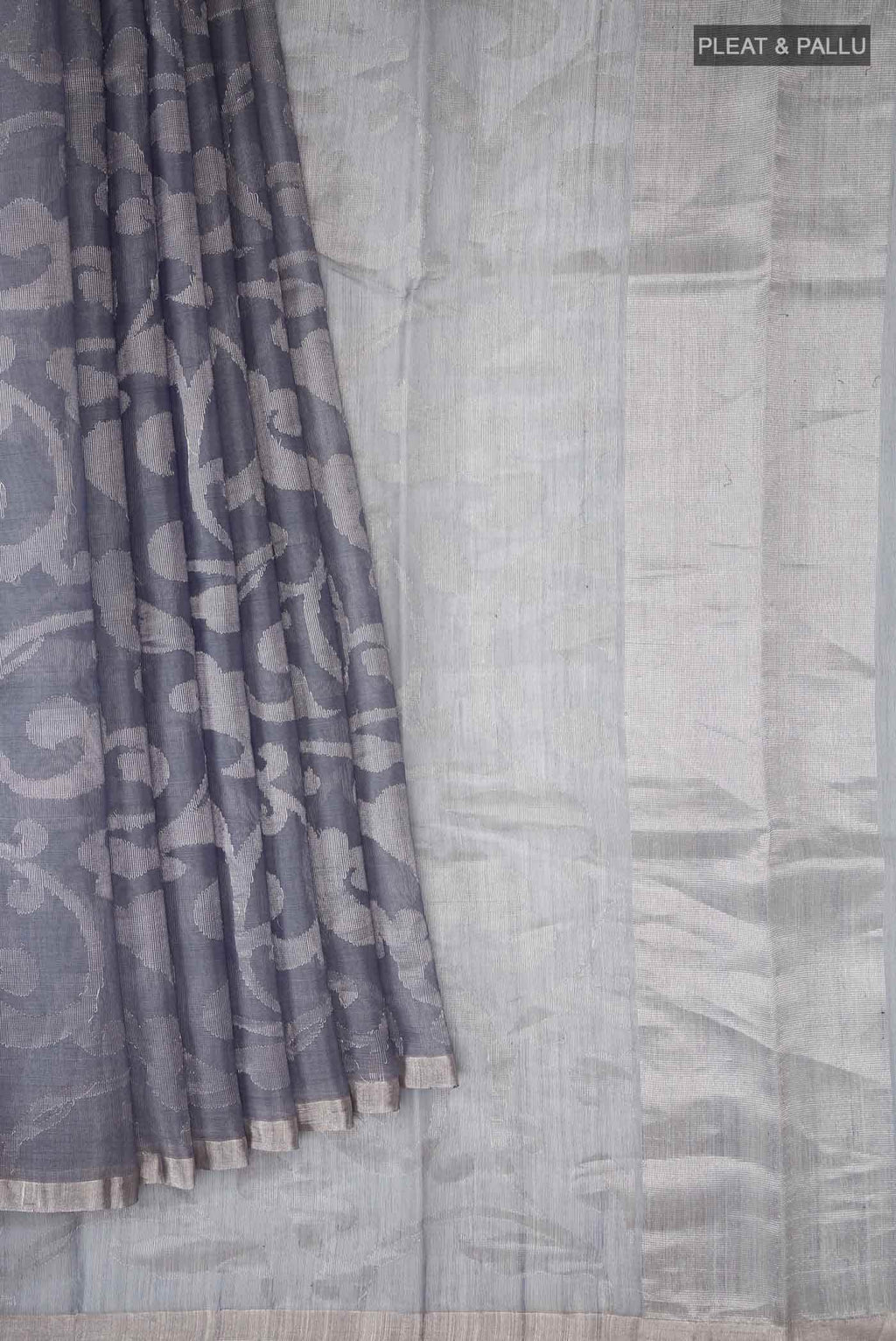 Blue Tussar Silk Saree