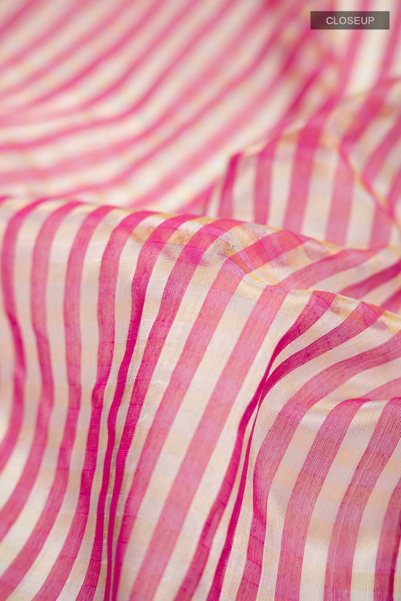 Pink Maheshwari Silk Cotton Saree