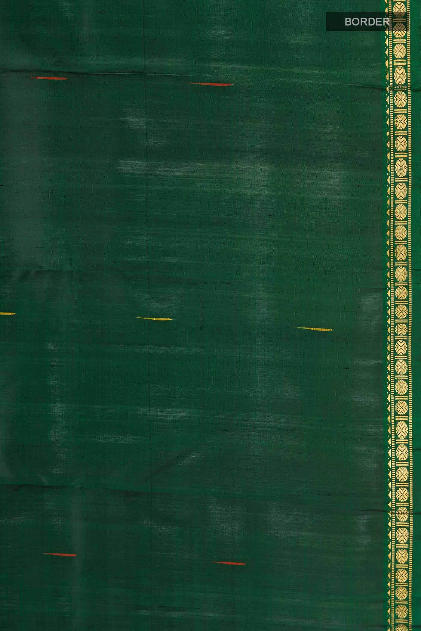 Bottle Green Kanchipuram Silk Saree