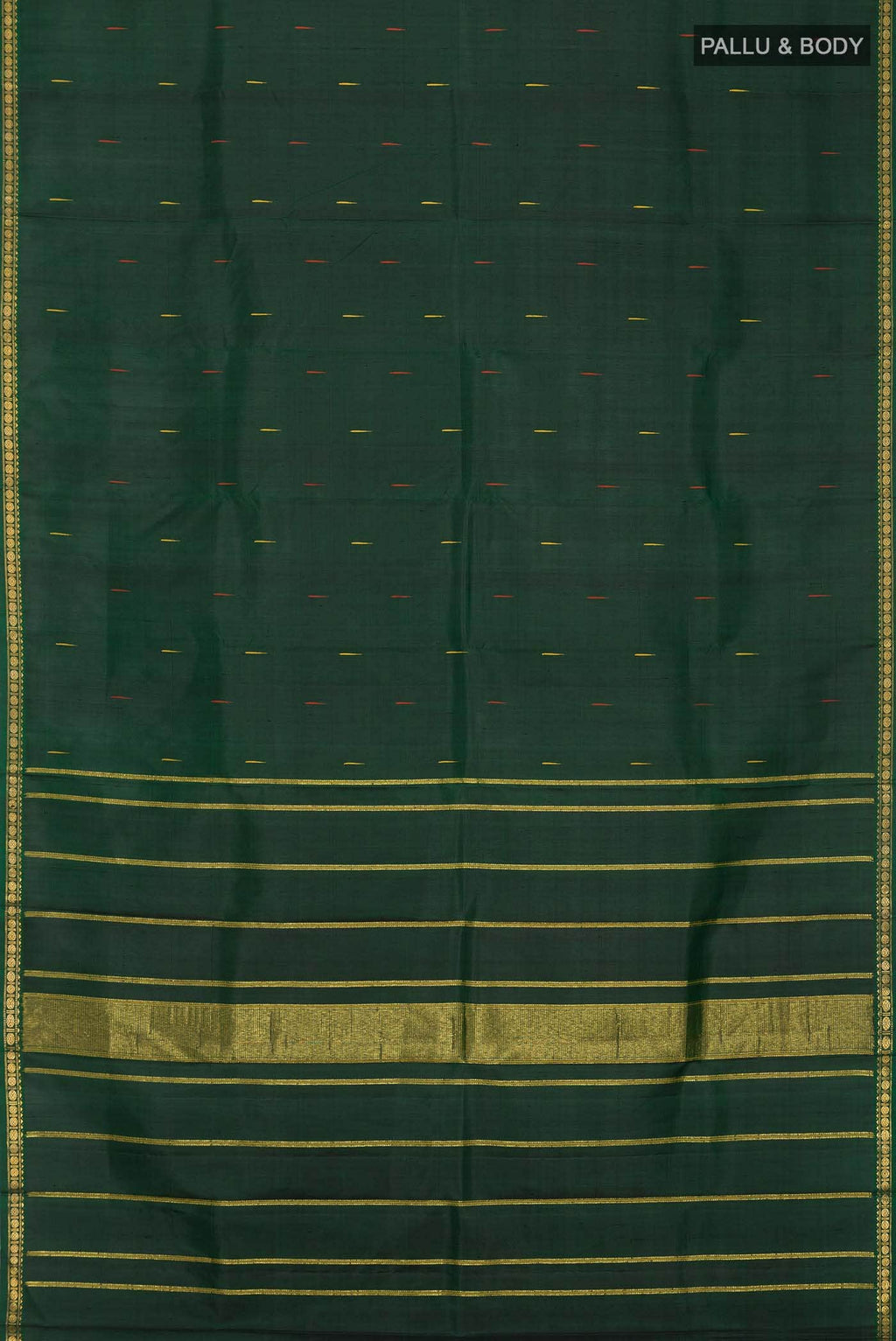 Bottle Green Kanchipuram Silk Saree