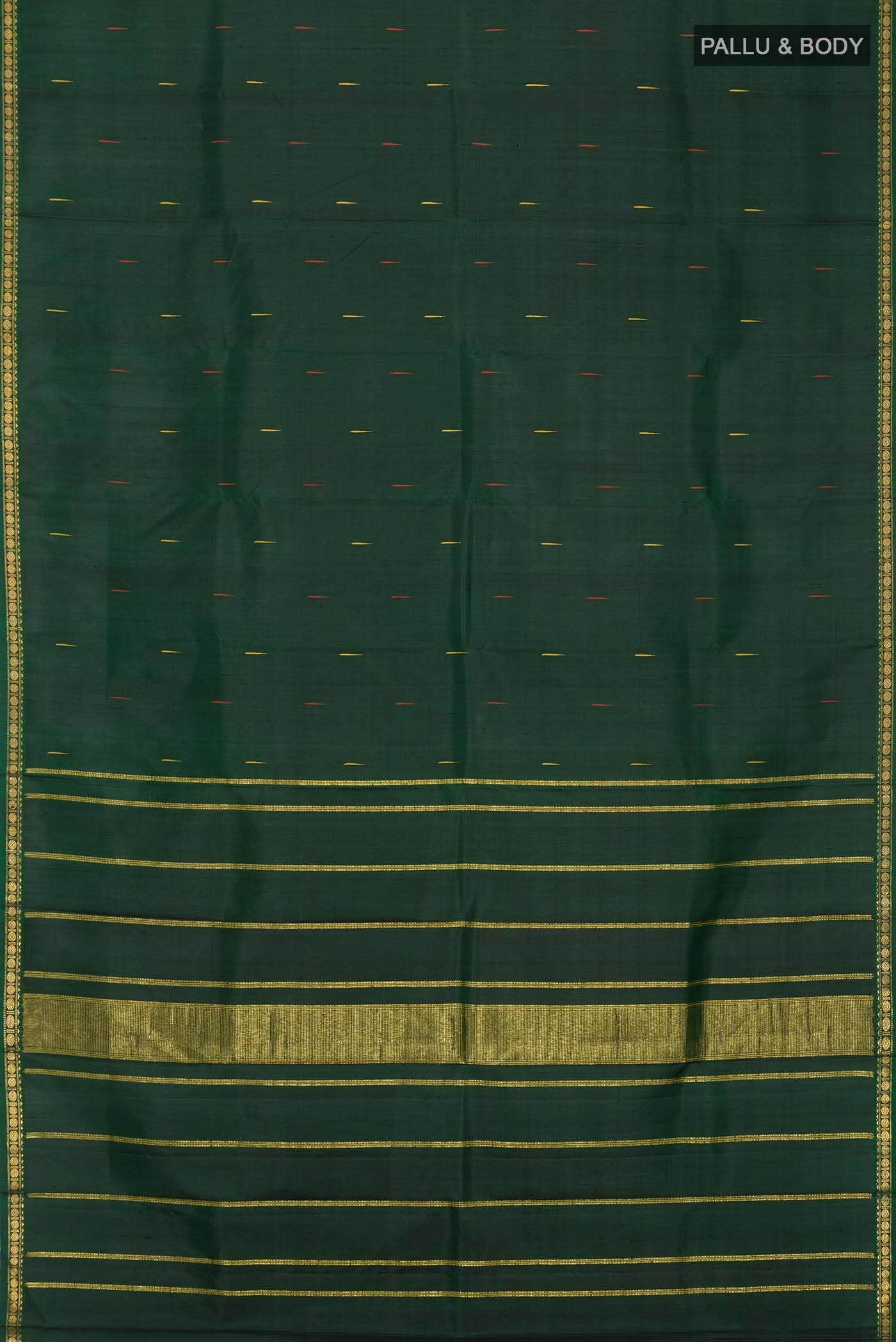 Bottle Green Kanchipuram Silk Saree
