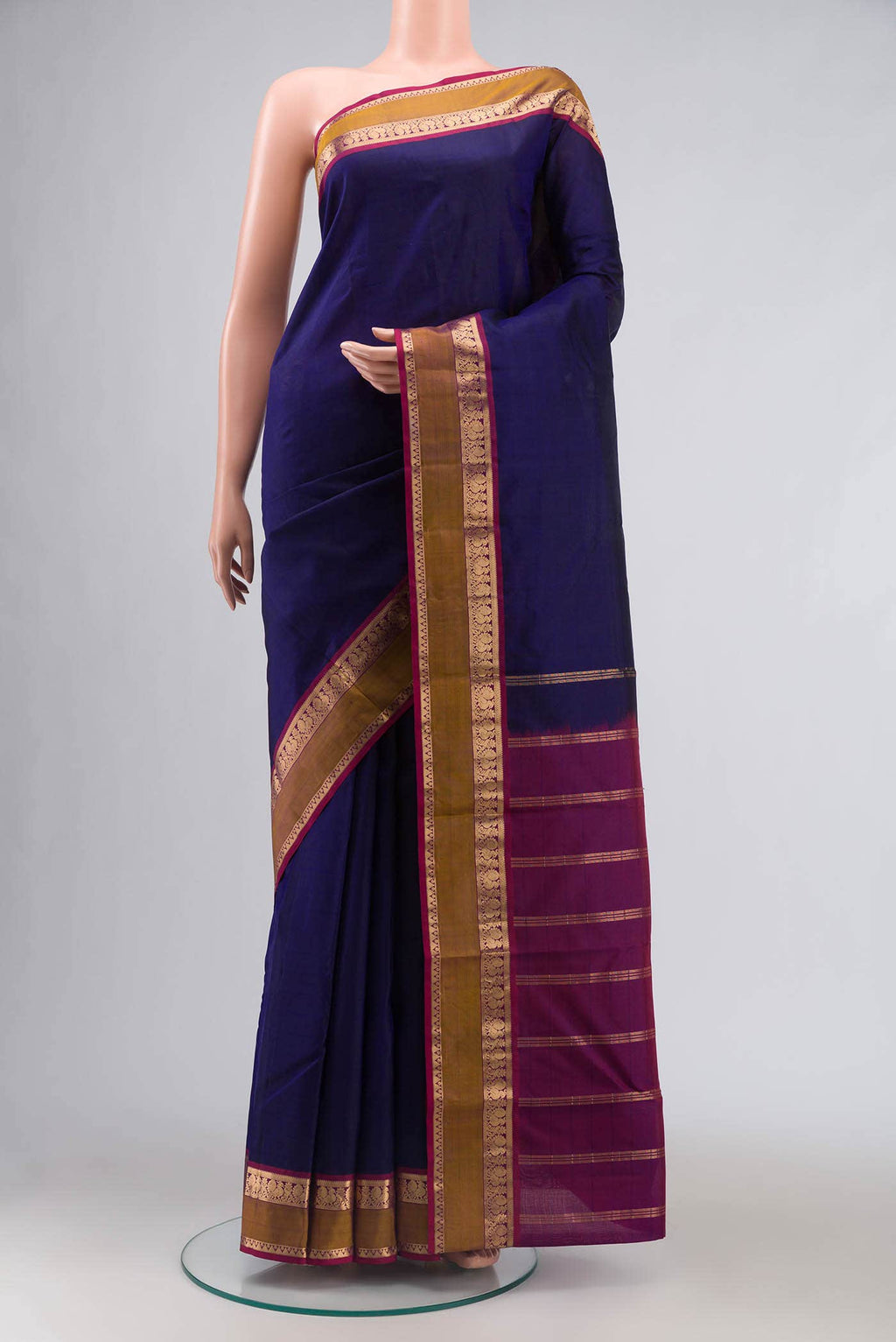 Navy Blue Kanchipuram Silk Saree