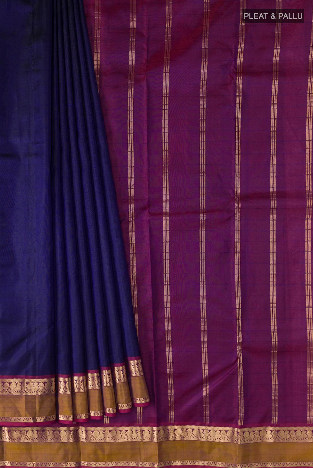Navy Blue Kanchipuram Silk Saree