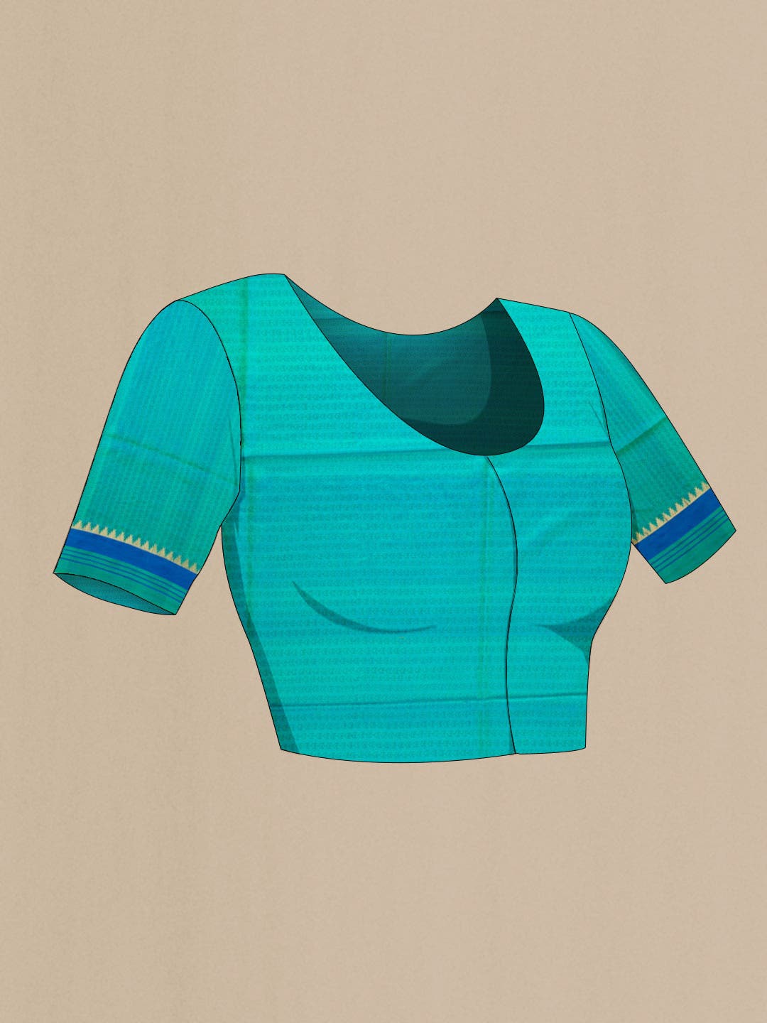 Blue Printed Silk Saree