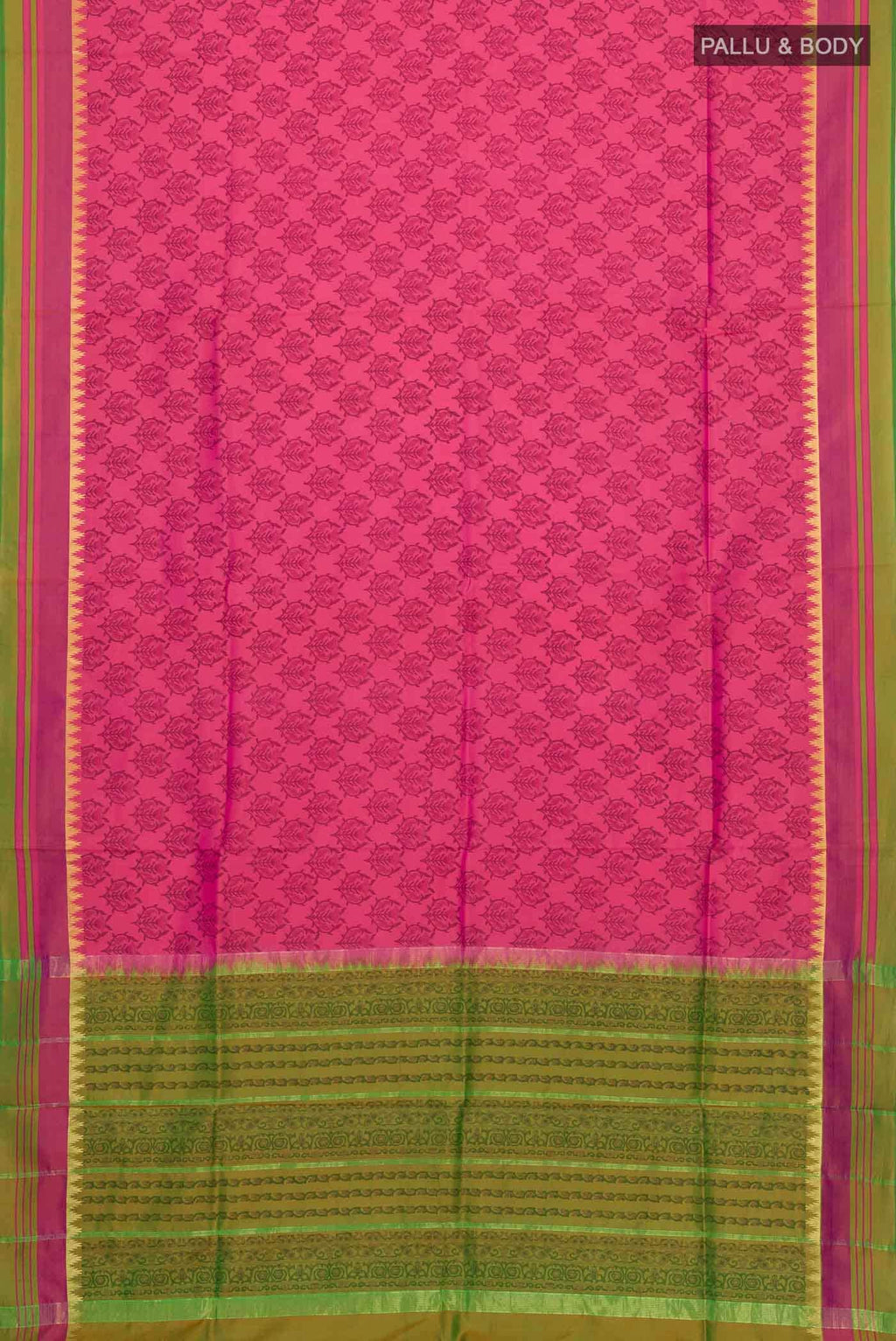 Pink Printed Silk Saree