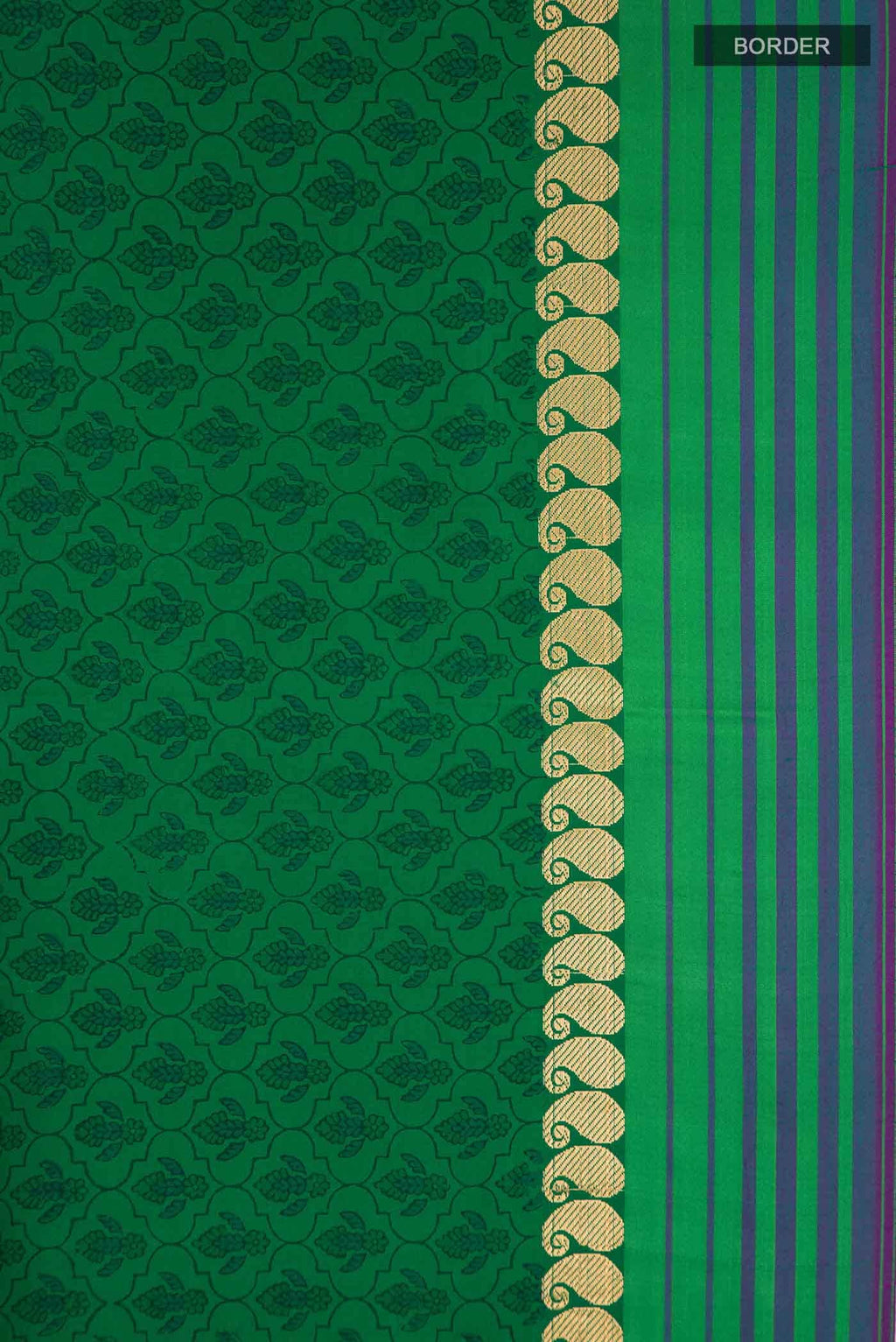 Green Printed Silk Saree
