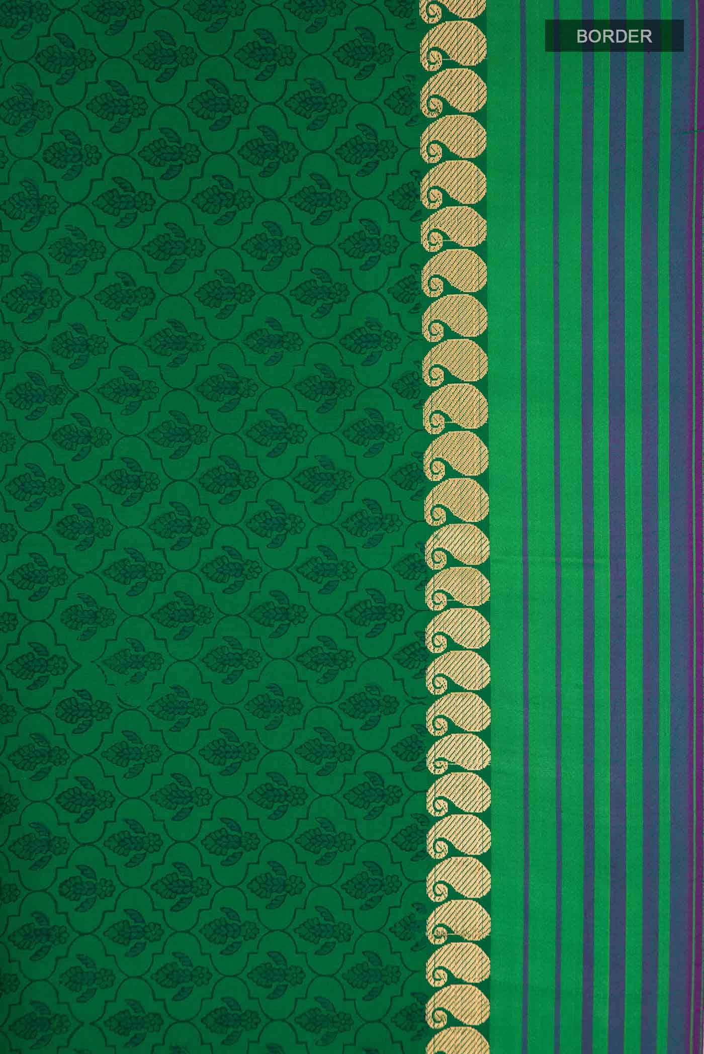 Green Printed Silk Saree