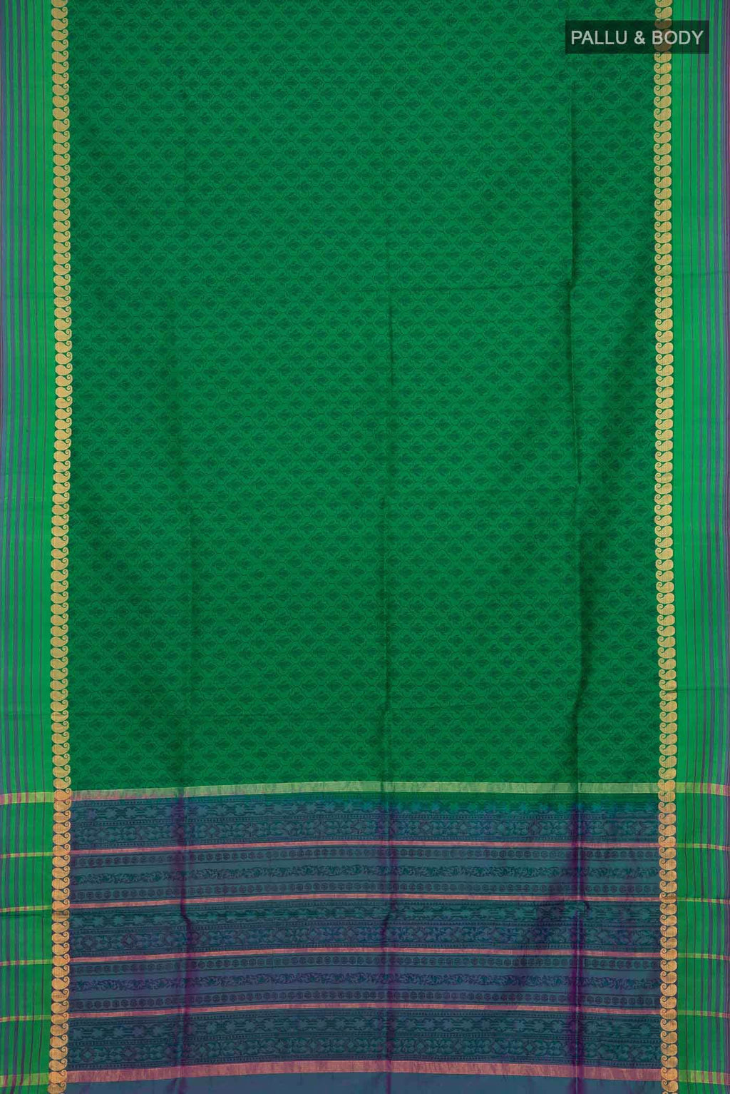 Green Printed Silk Saree