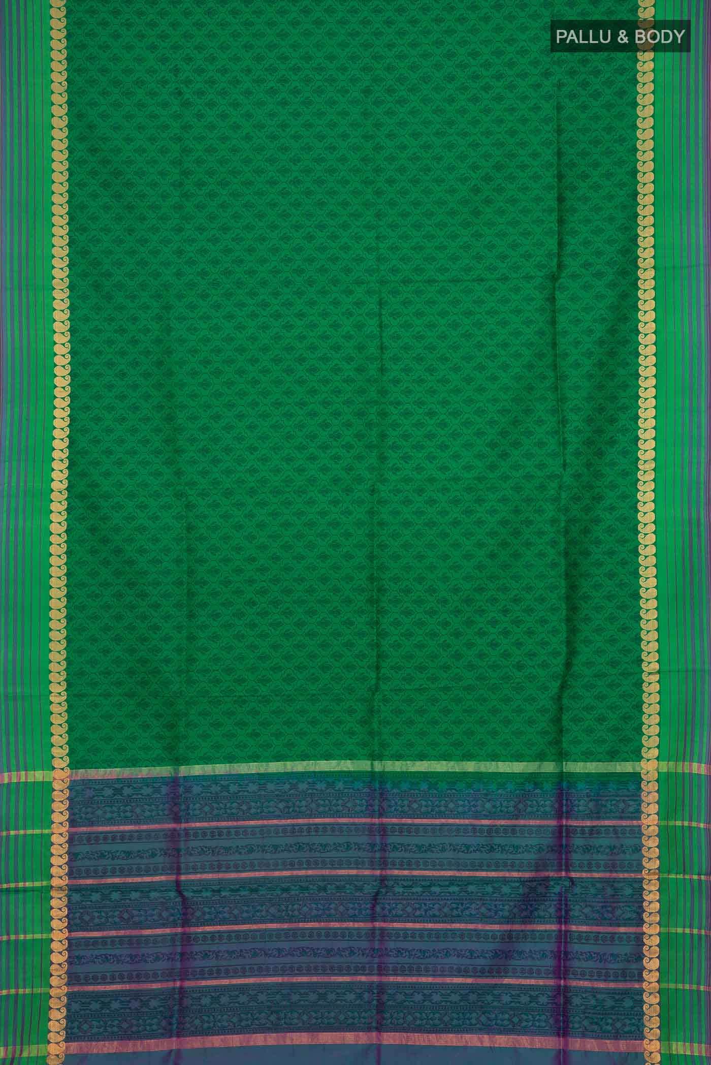Green Printed Silk Saree