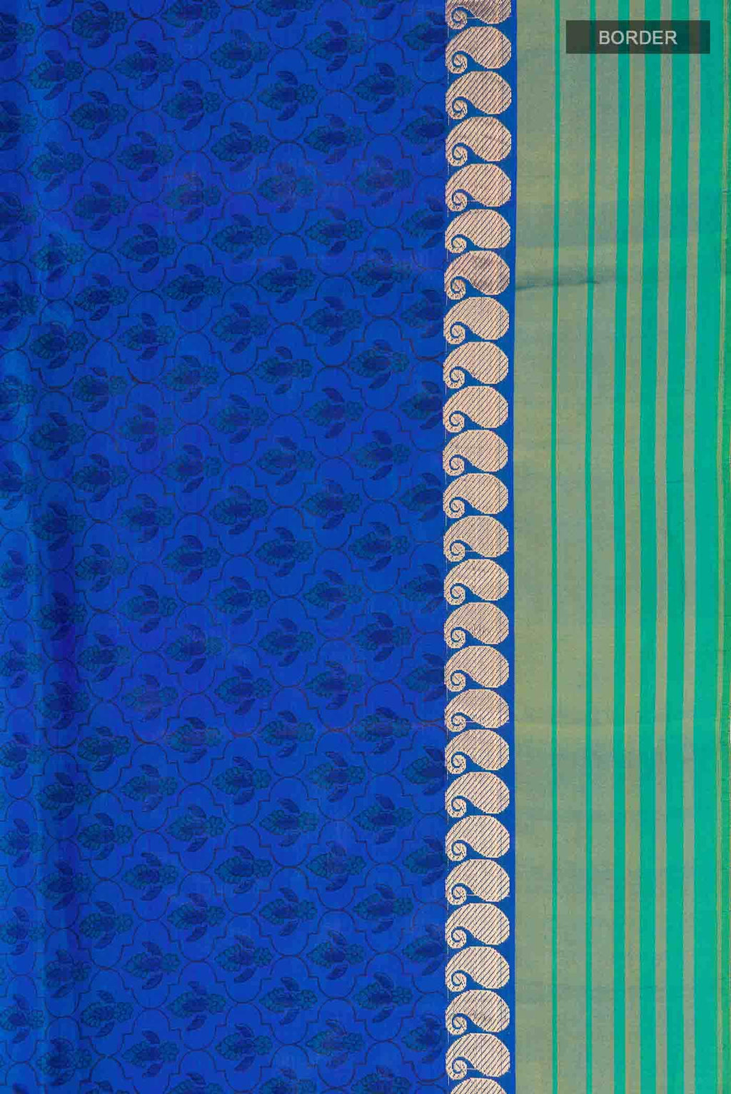 Blue Printed Silk Saree