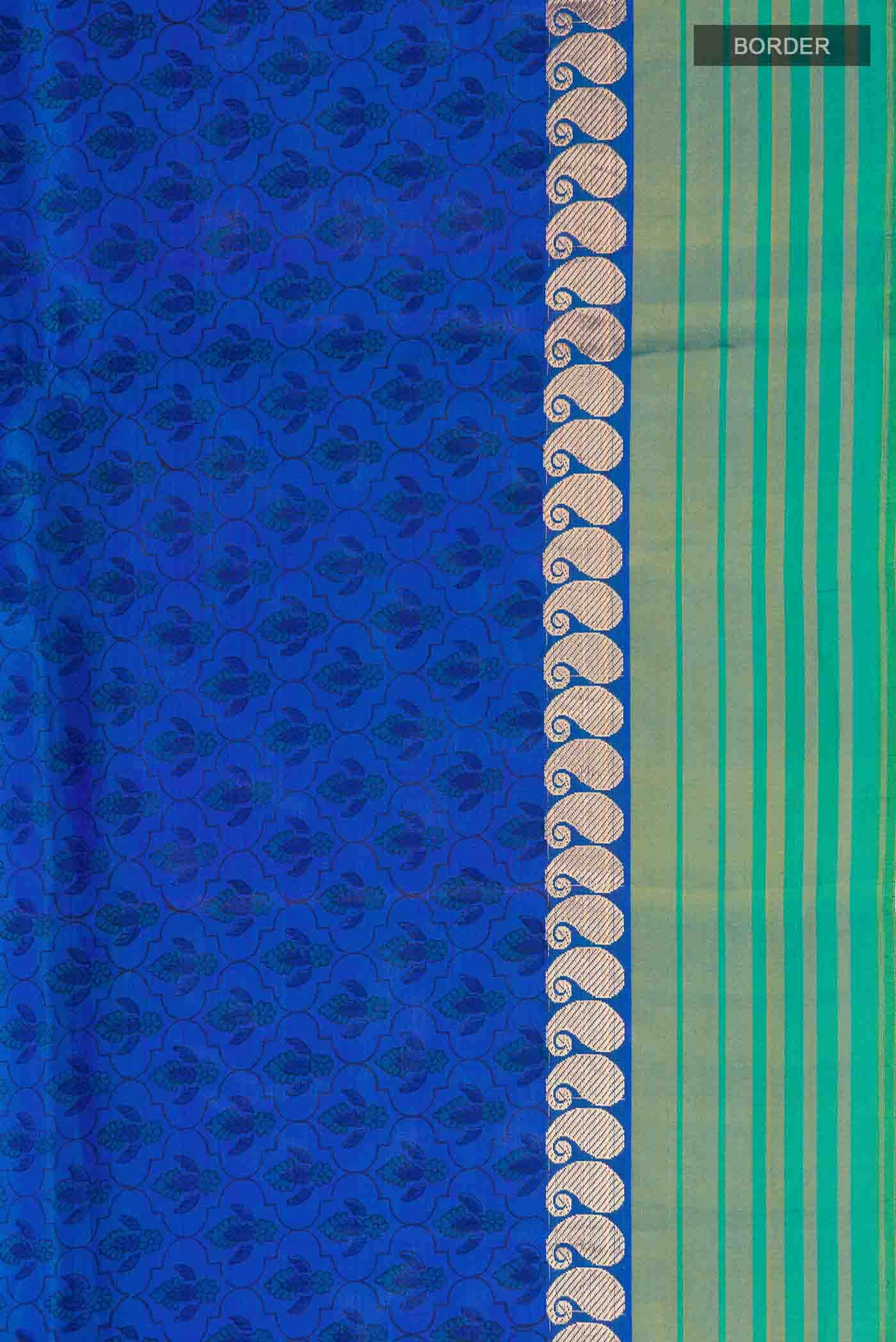 Blue Printed Silk Saree