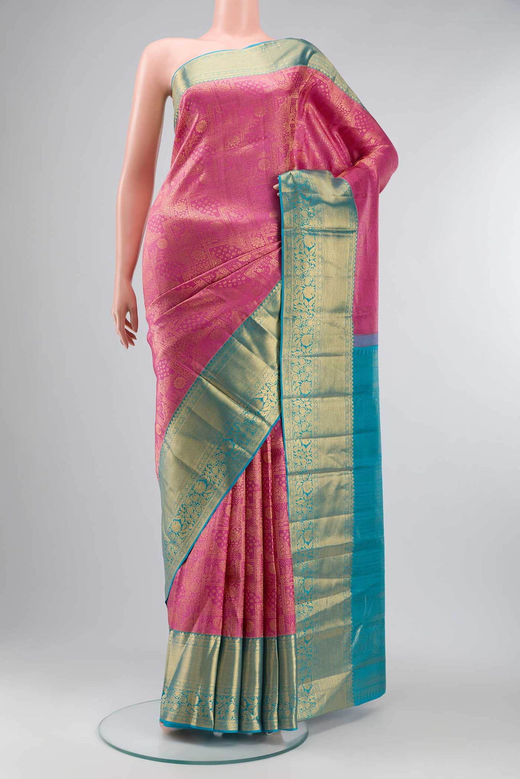 Pink Kanchipuram Silk Saree