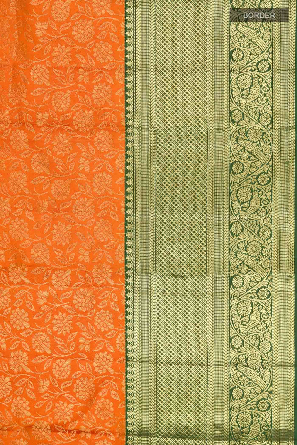 Orange Kanchipuram Silk Saree