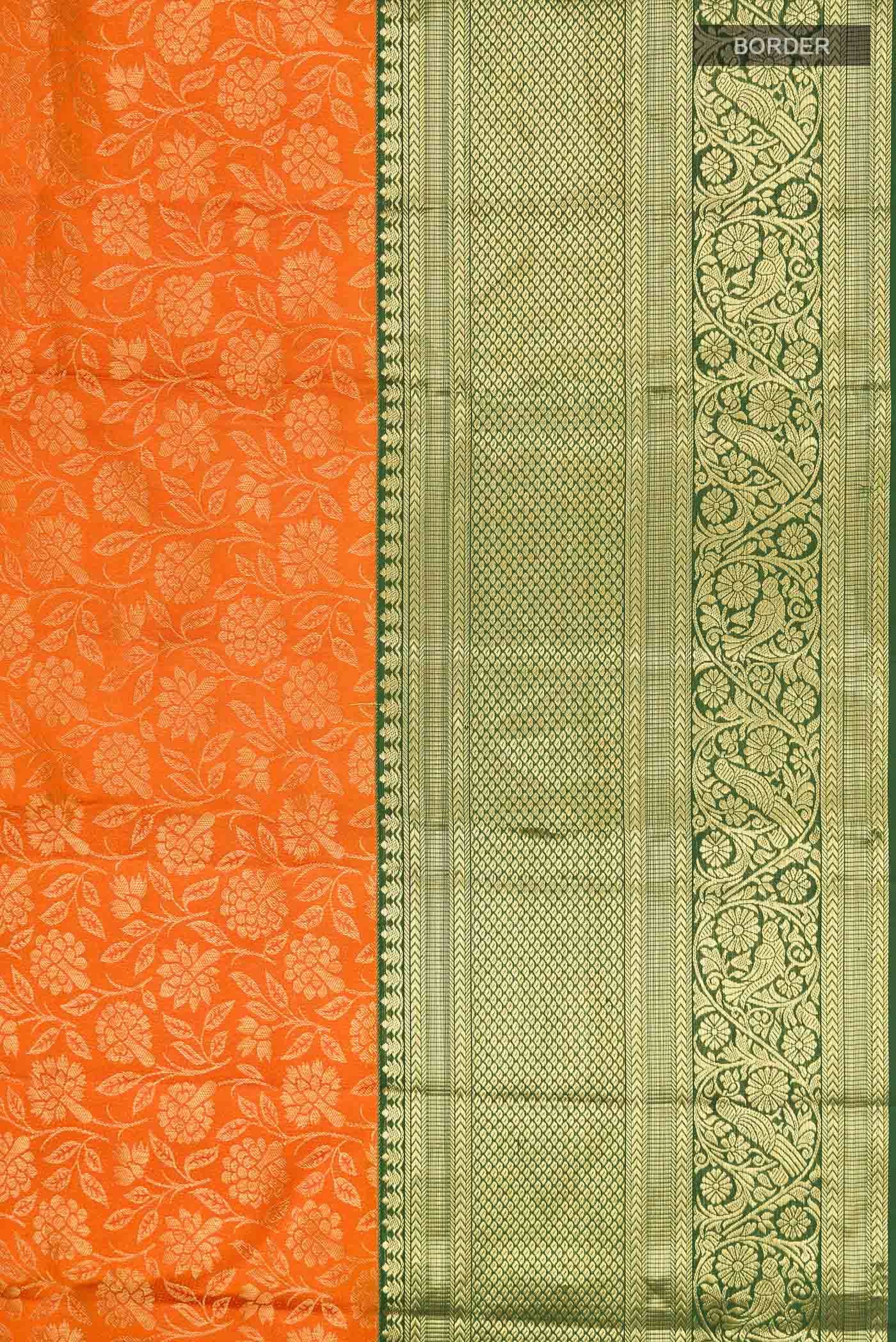 Orange Kanchipuram Silk Saree
