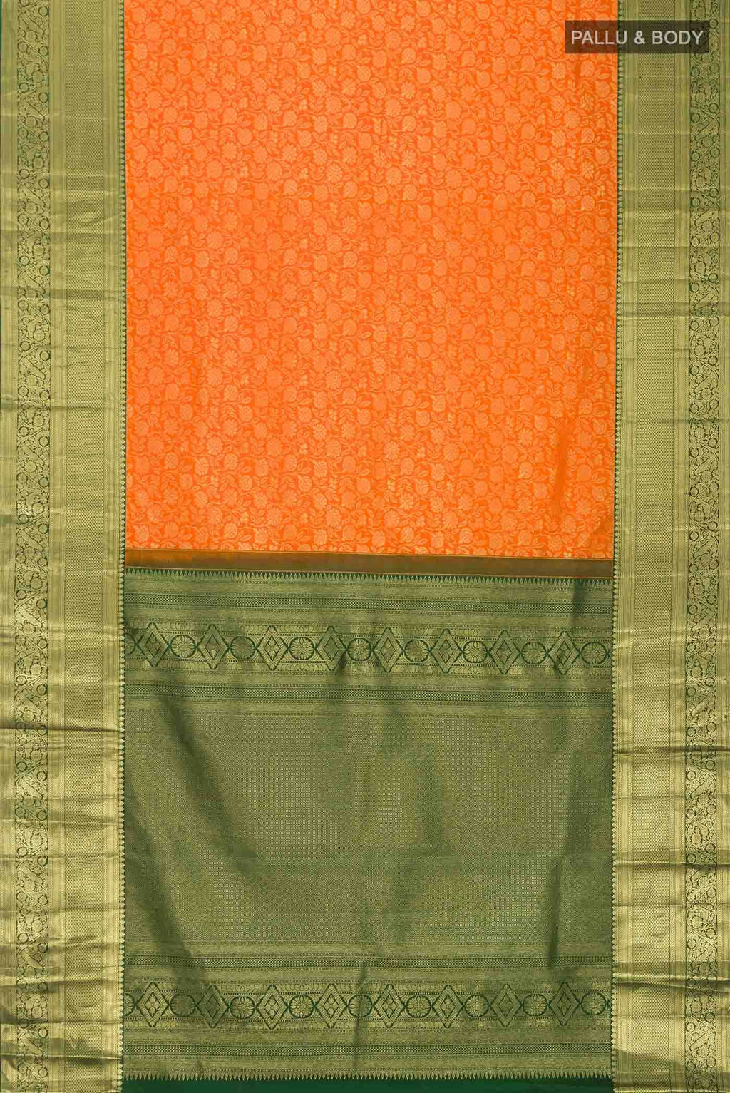Orange Kanchipuram Silk Saree