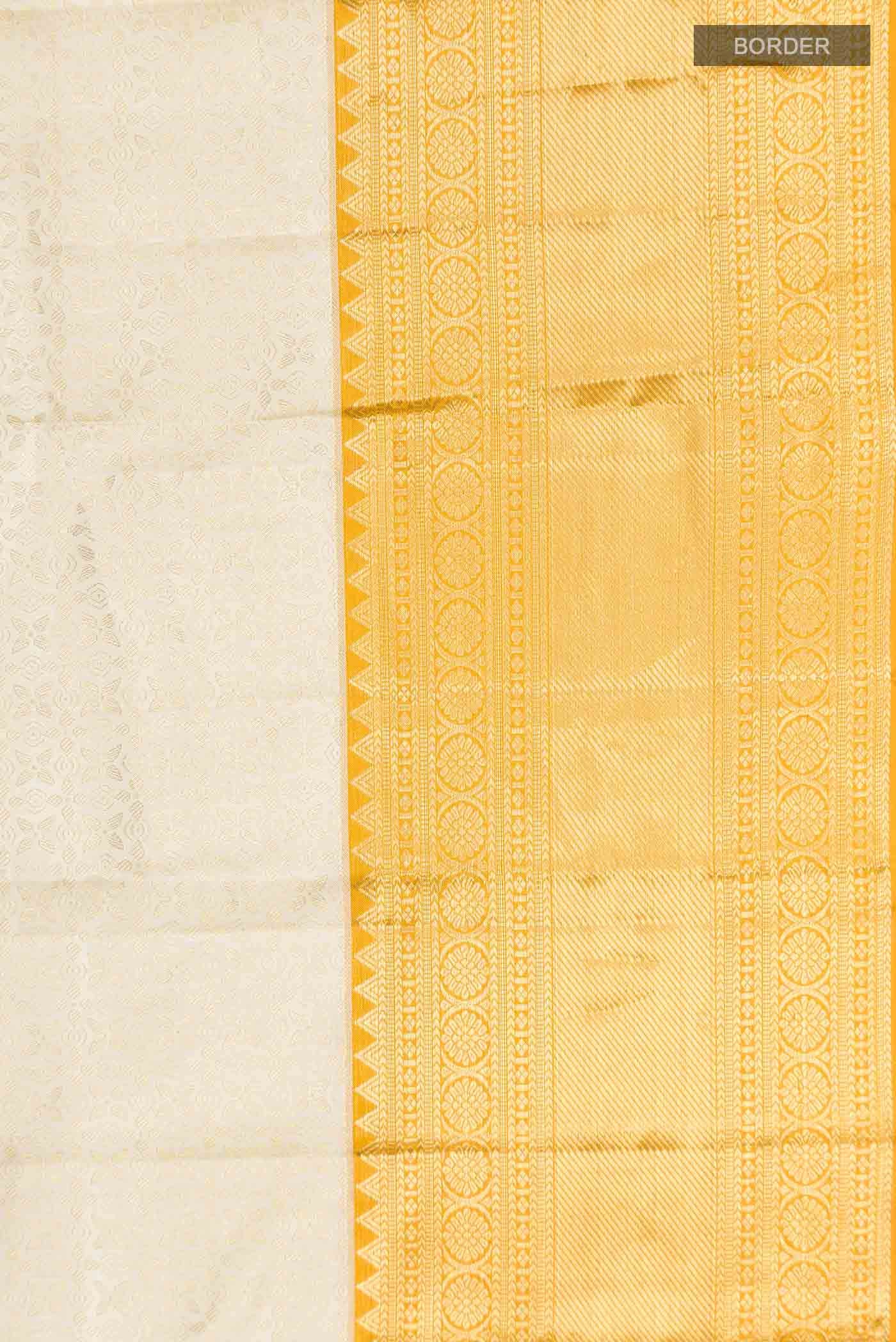 Cream Kanchipuram Silk Saree