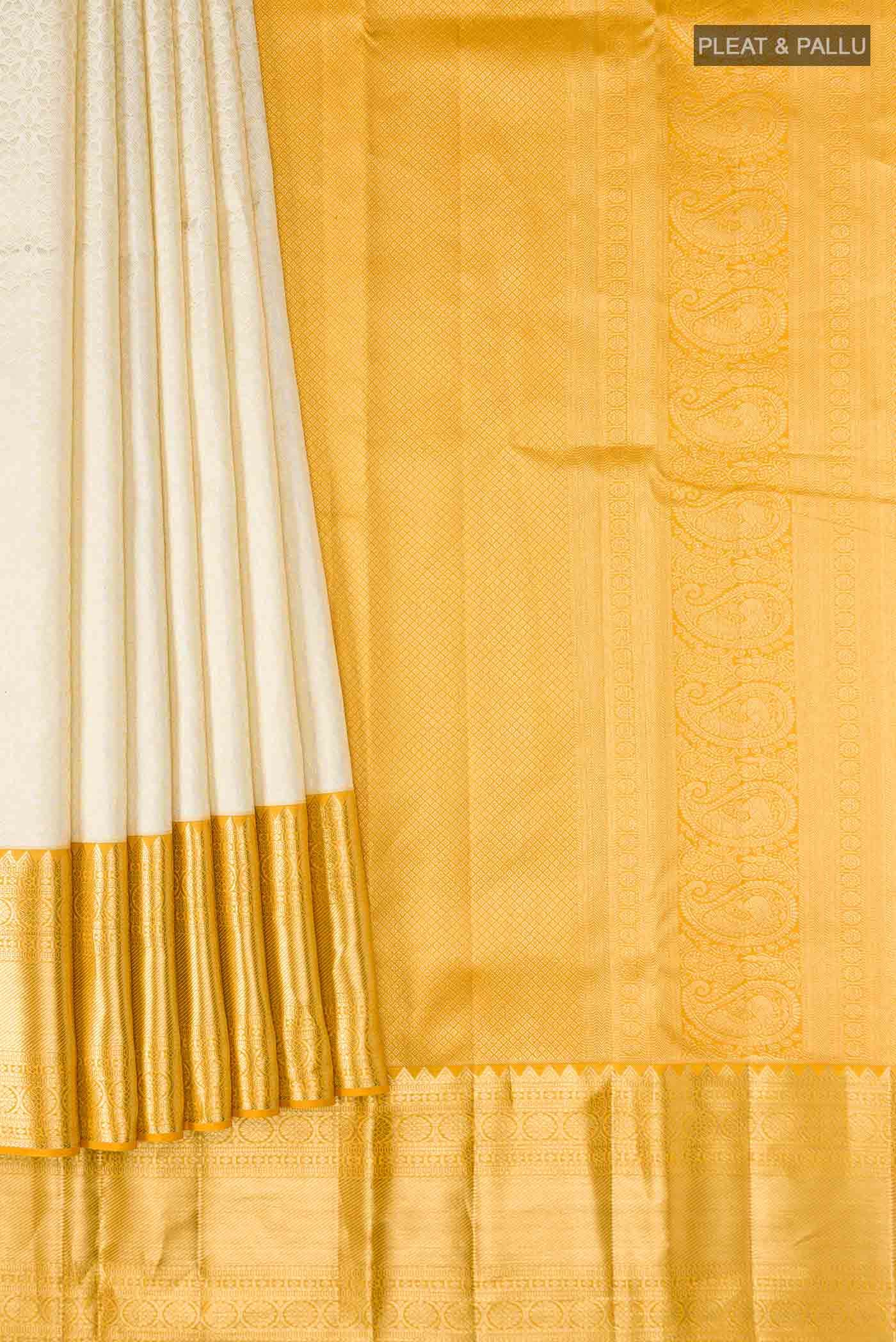 Cream Kanchipuram Silk Saree