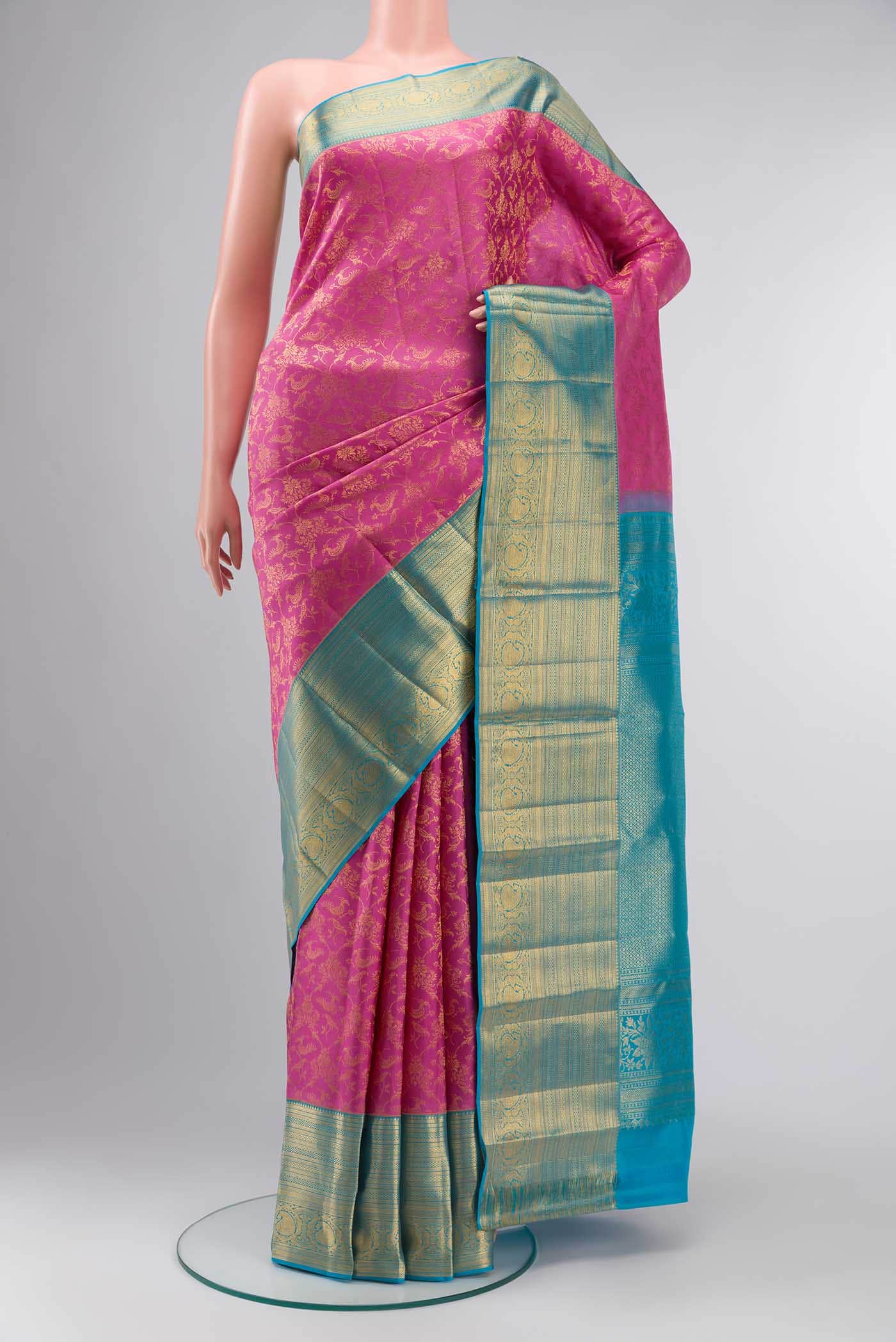 Pink Kanchipuram Silk Saree