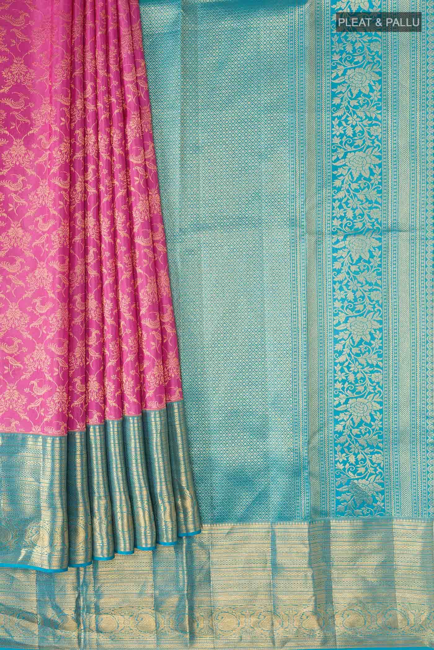 Pink Kanchipuram Silk Saree