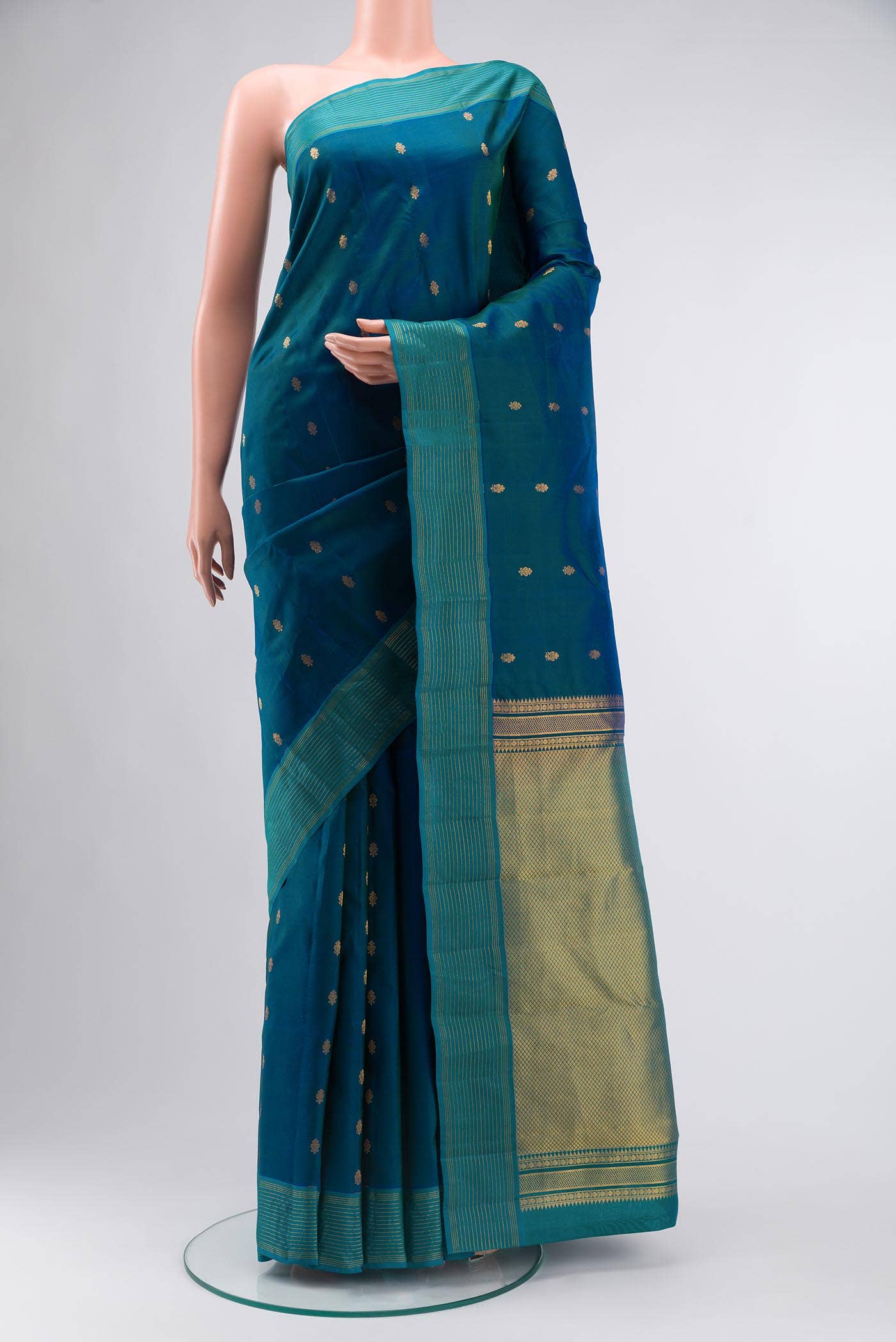 Blue Kanchipuram Silk Saree