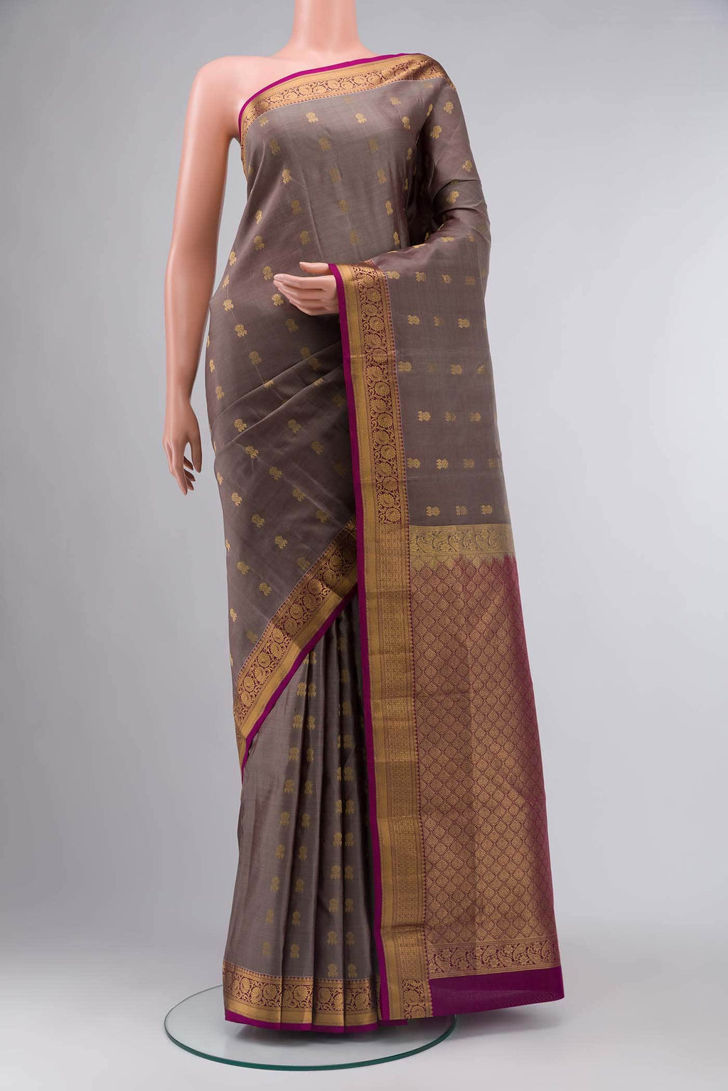 Brown Kanchipuram Silk Saree