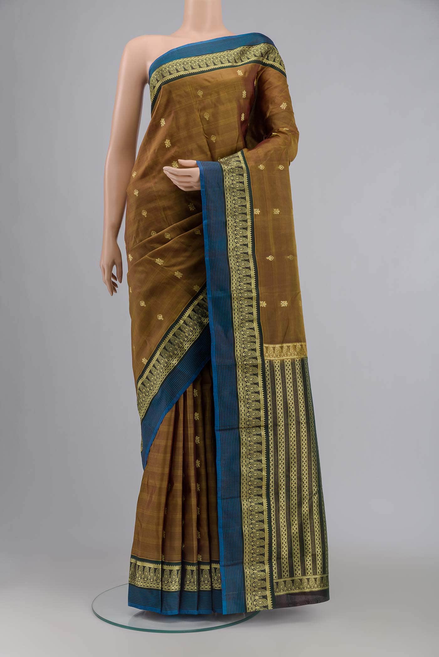 Brown Kanchipuram Silk Saree