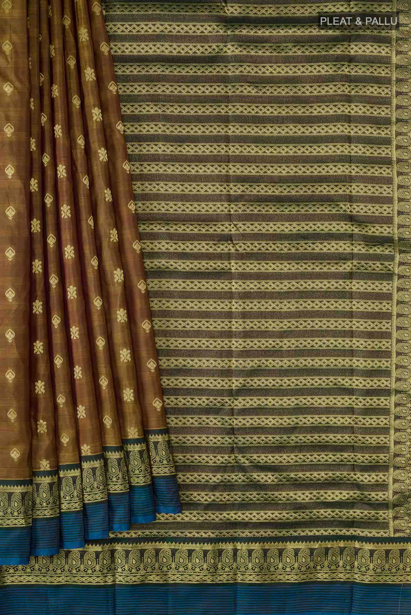 Brown Kanchipuram Silk Saree