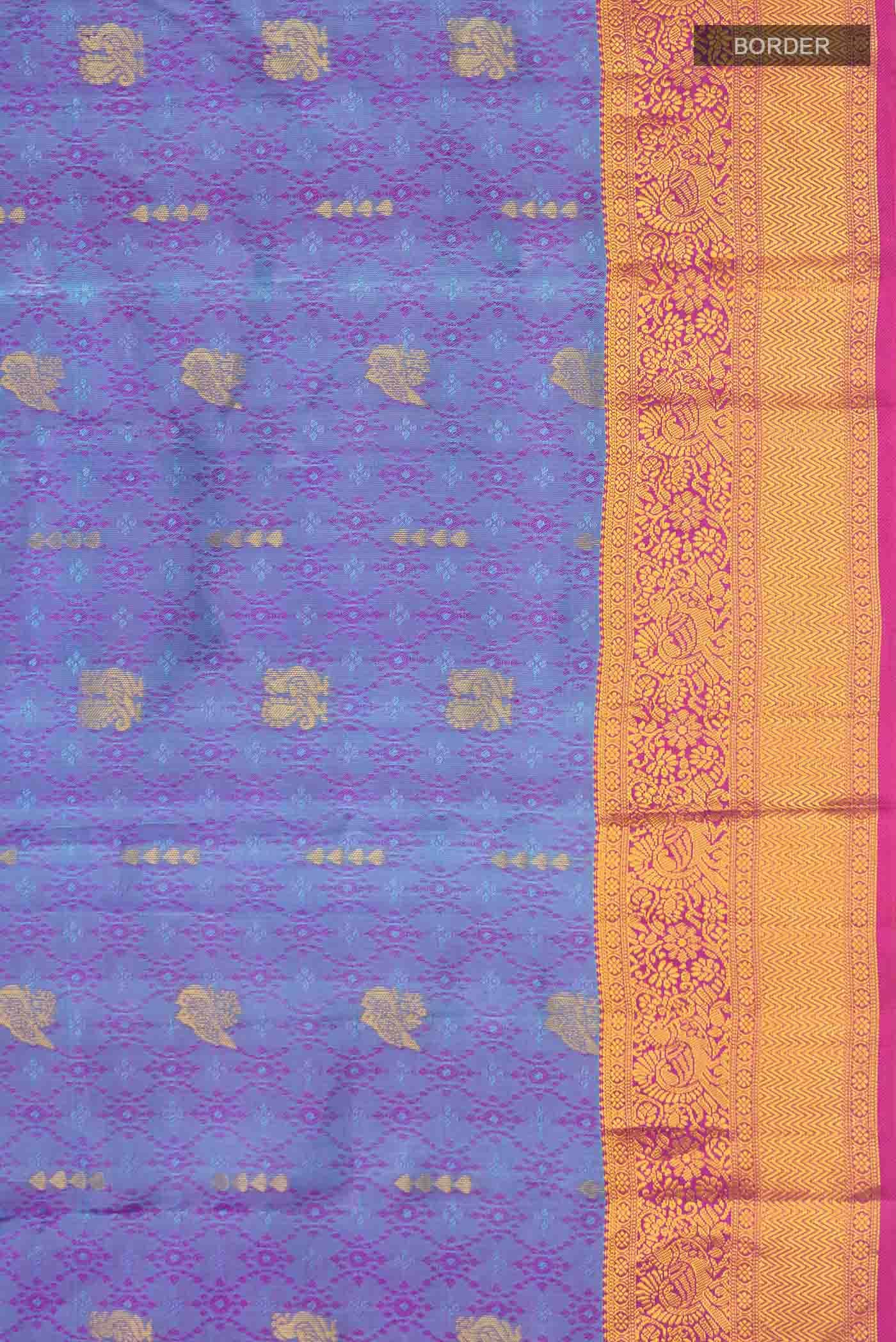 Purple with Violet Dual Tone Kanchipuram Silk Saree