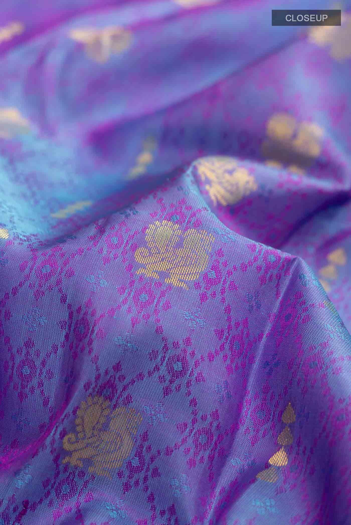 Purple with Violet Dual Tone Kanchipuram Silk Saree