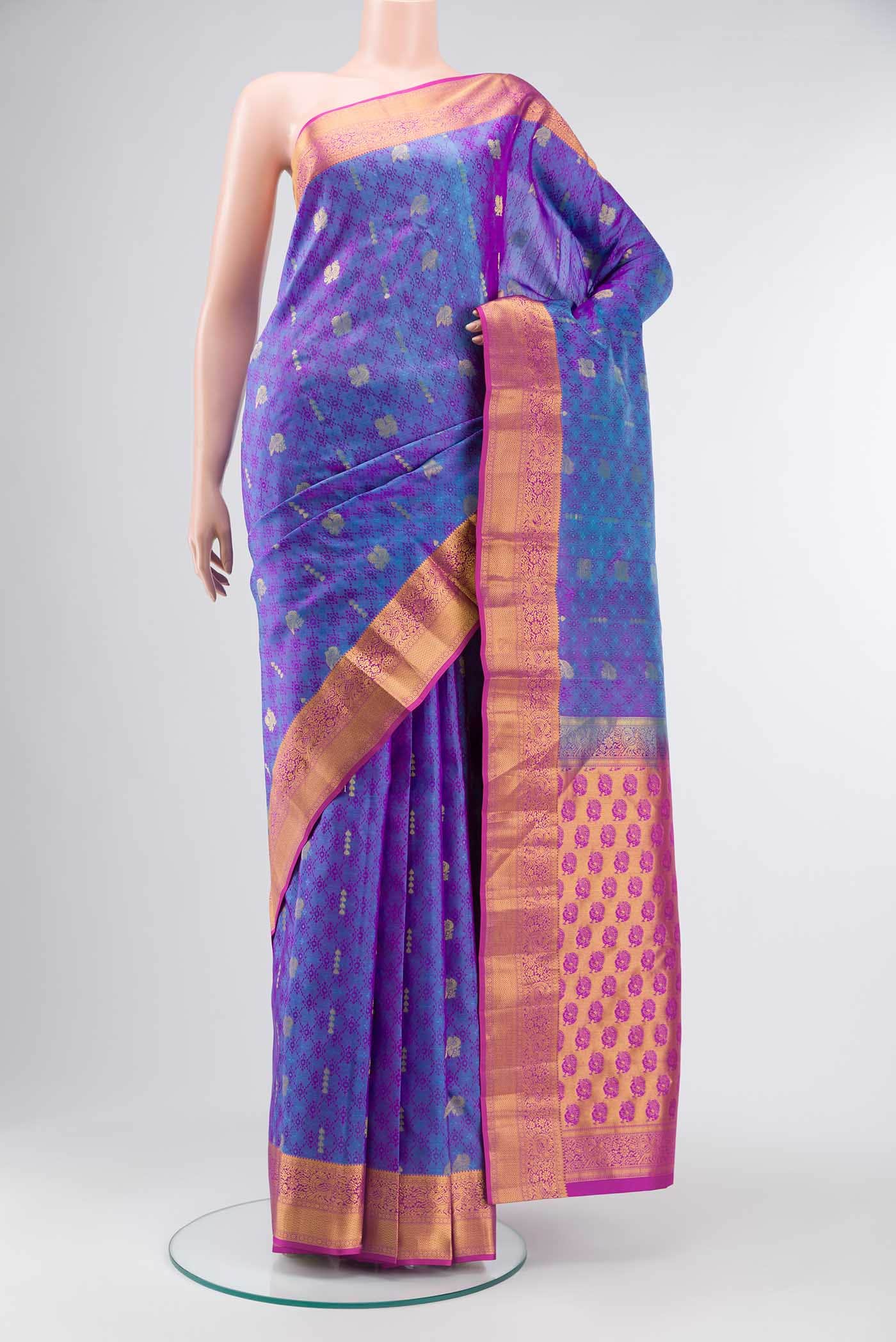 Purple with Violet Dual Tone Kanchipuram Silk Saree