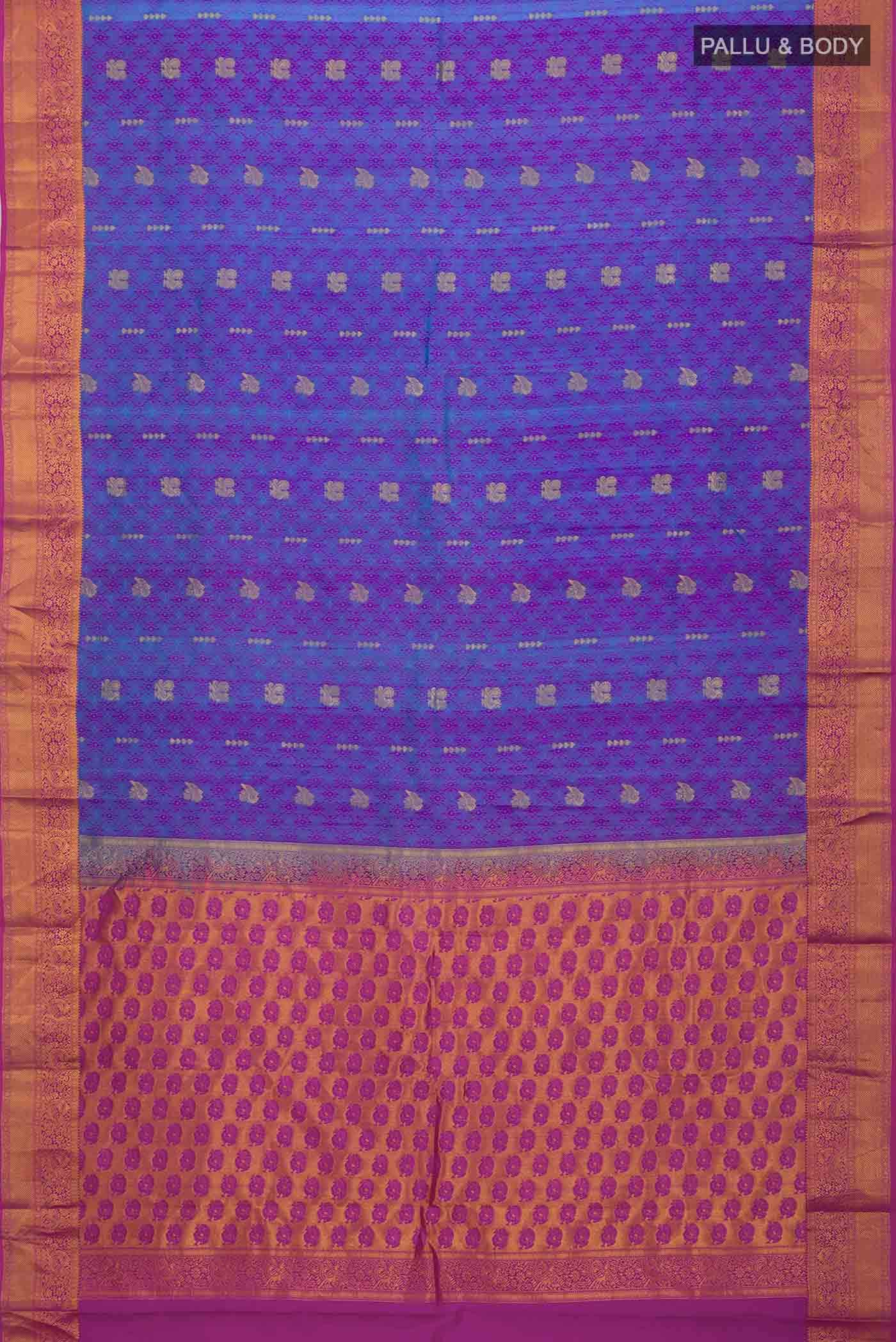 Purple with Violet Dual Tone Kanchipuram Silk Saree