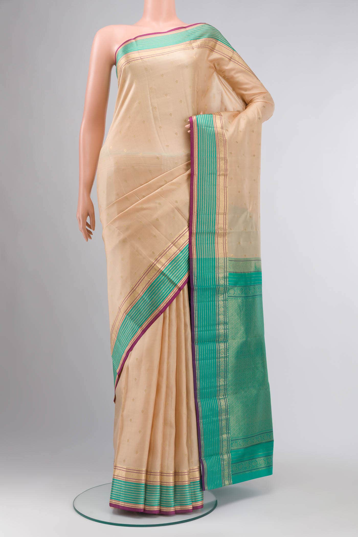 Sandal Kanchipuram Silk Saree