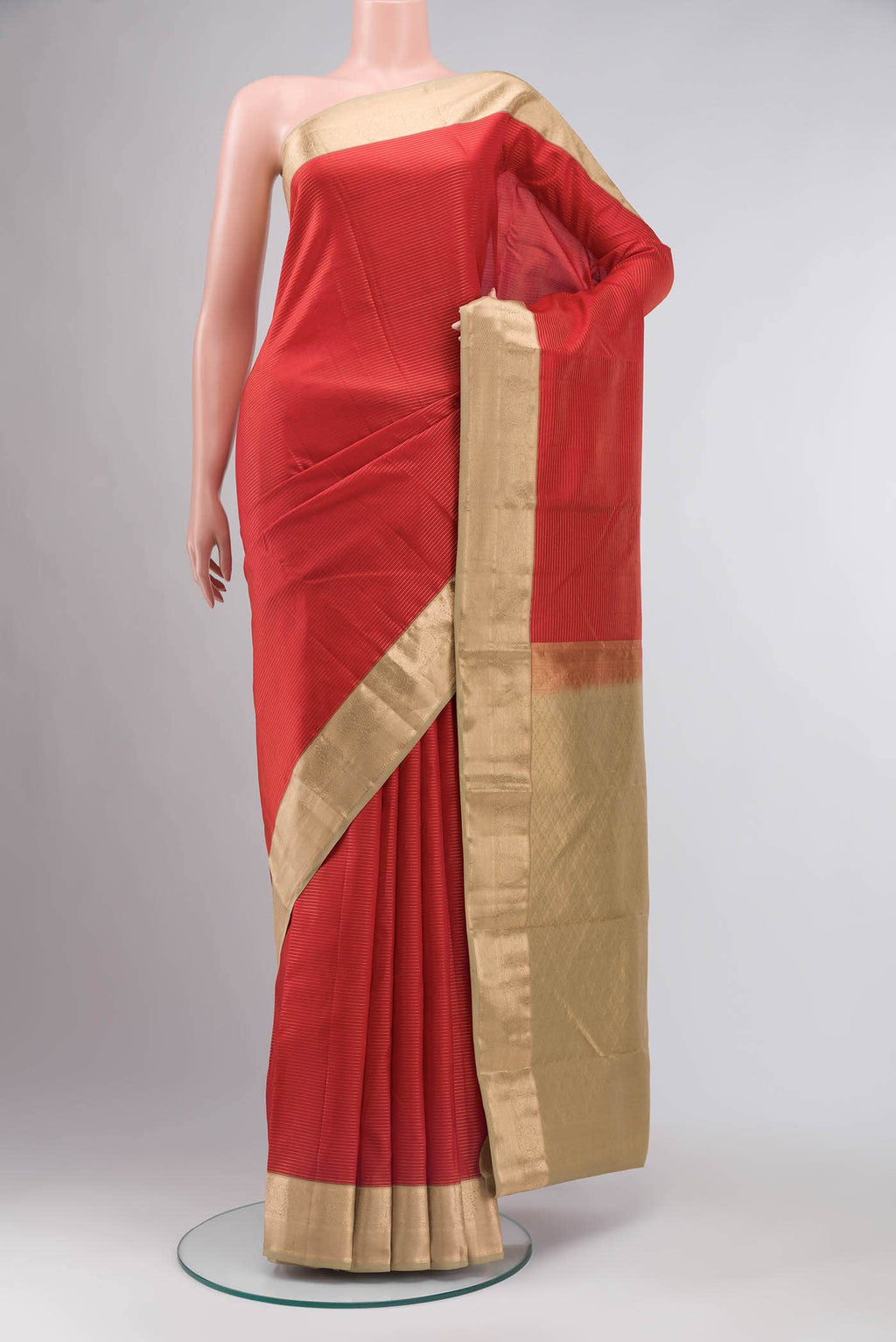 Orange Kanchipuram Silk Saree