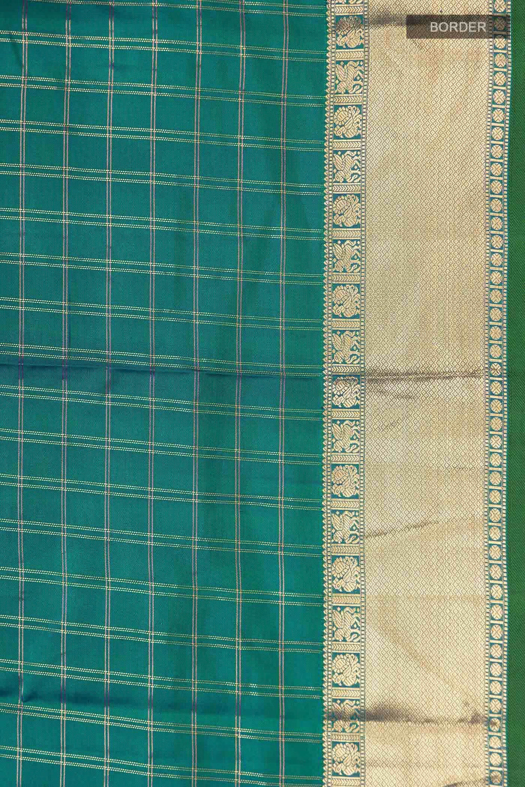 Blue with Green Dual Tone Kanchipuram Silk Saree