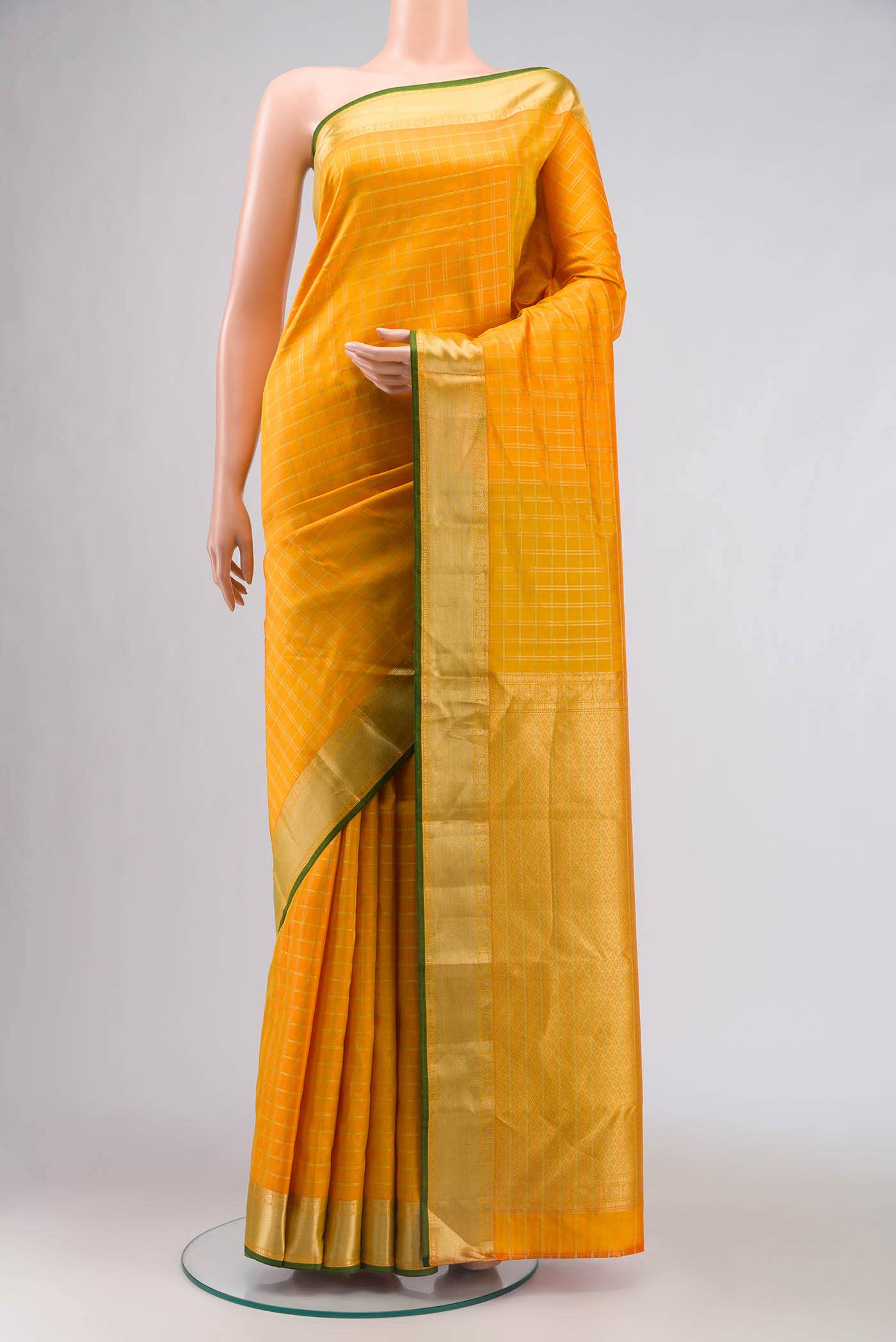 Orange Kanchipuram Silk Saree