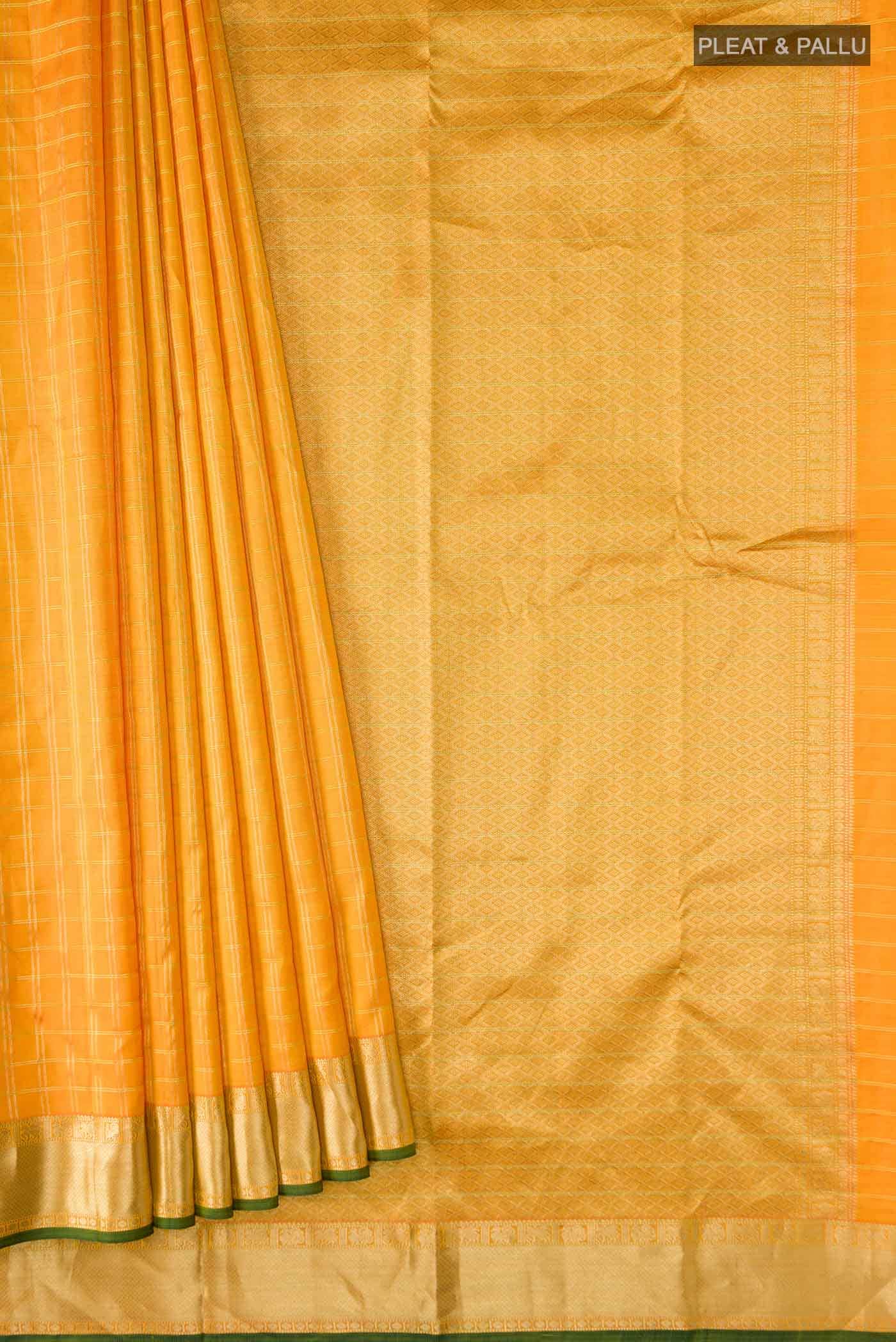 Orange Kanchipuram Silk Saree