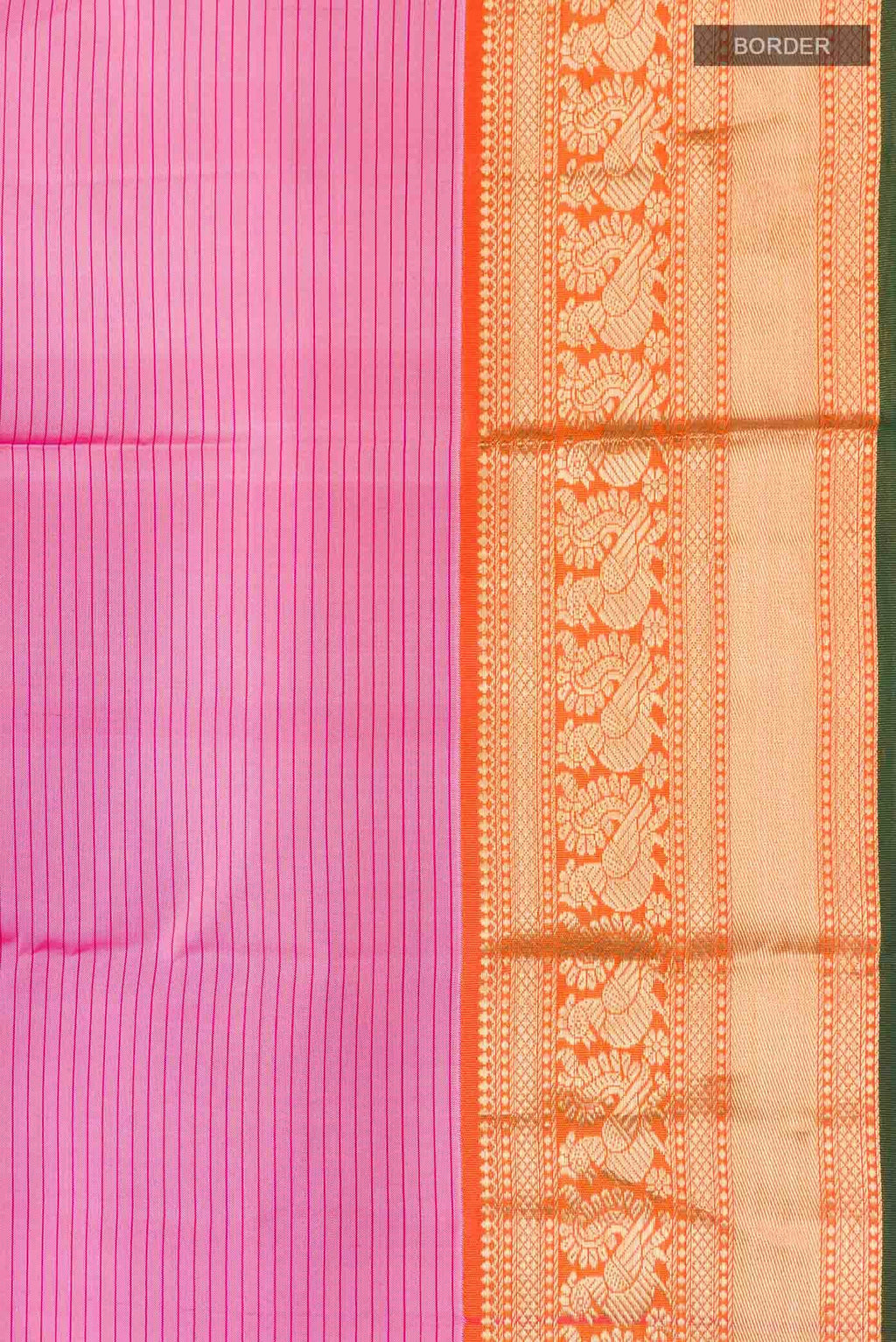 Rose pink Kanchipuram Silk Saree