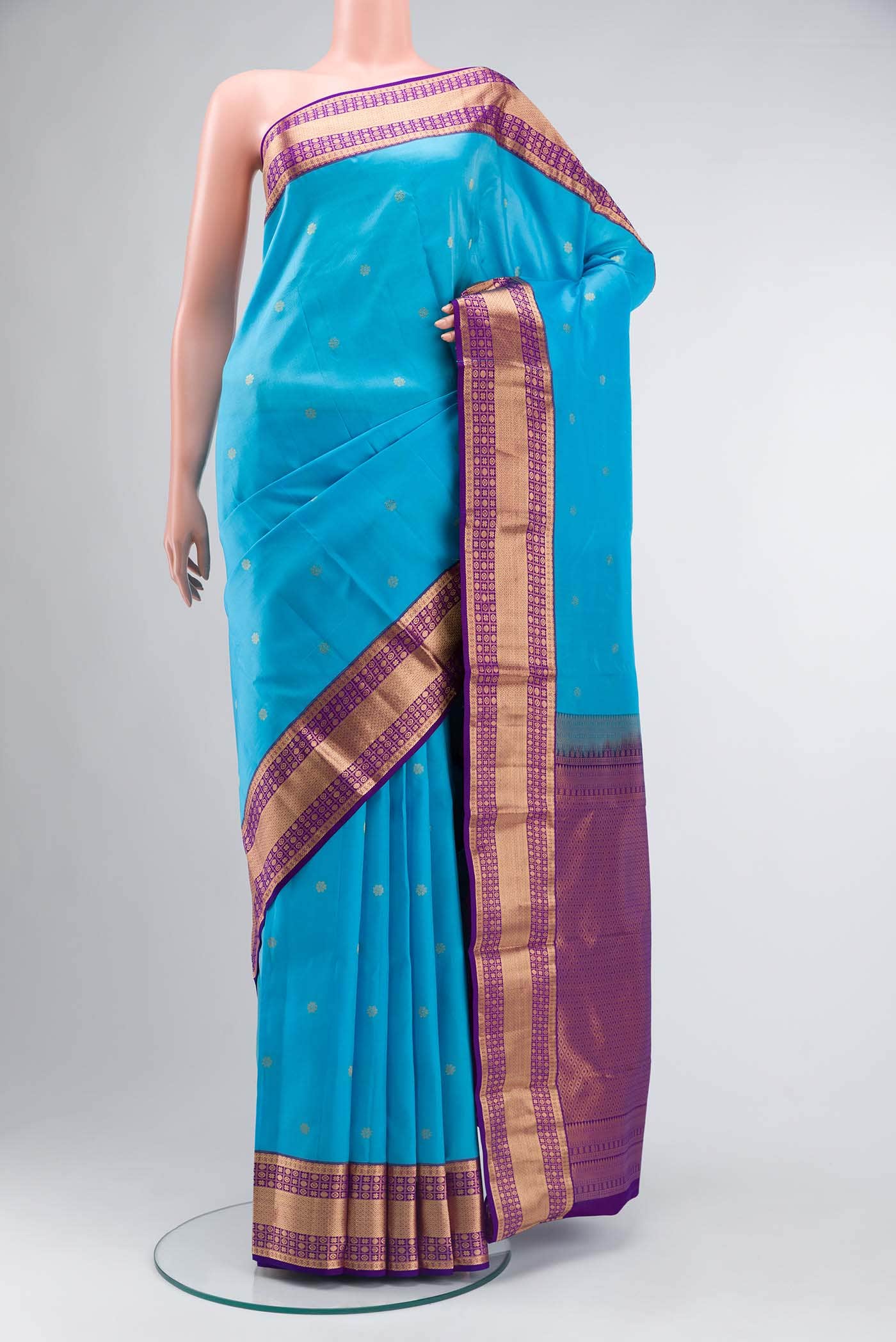 Blue Kanchipuram Silk Saree