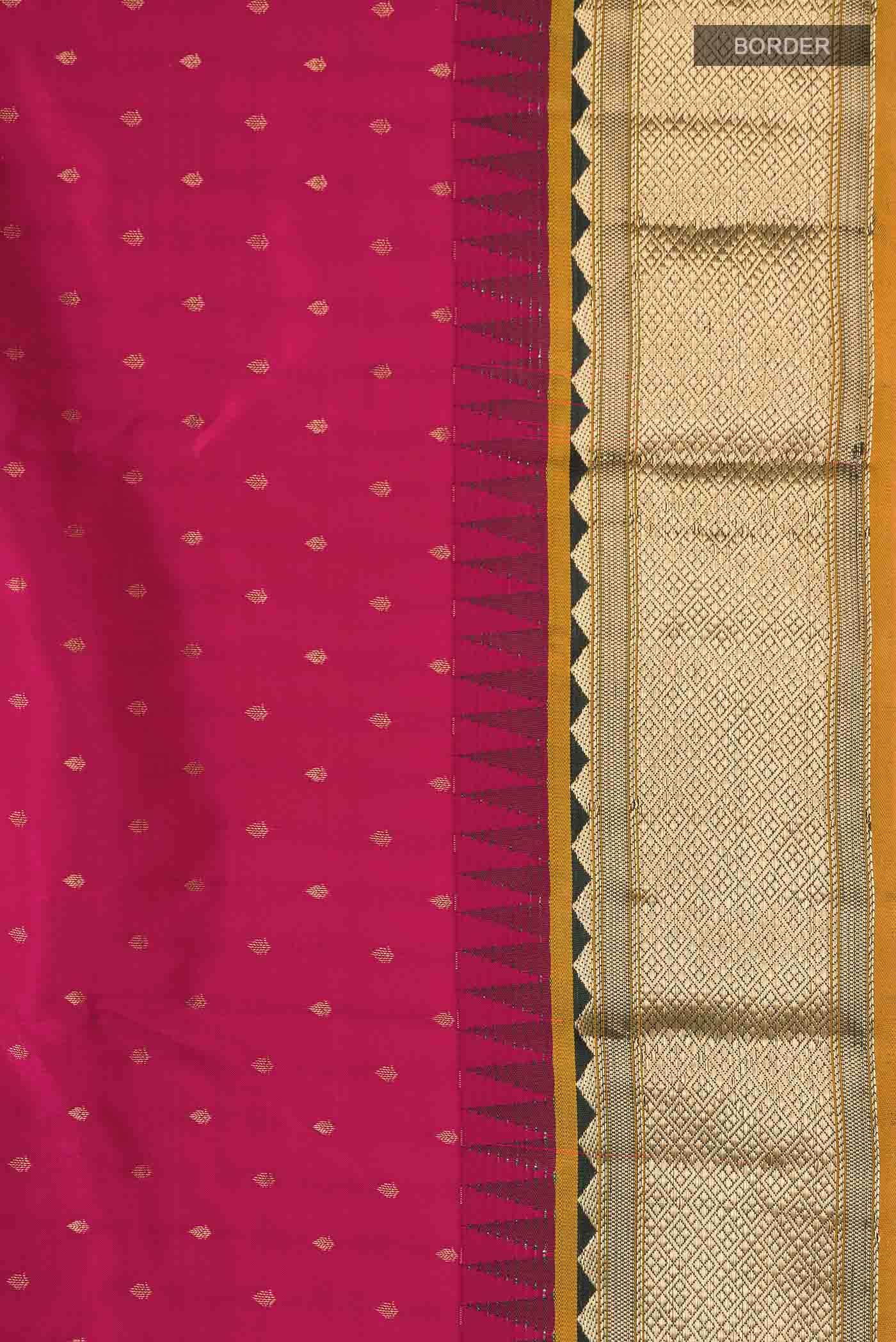 Dark Pink Kanchipuram Silk Saree
