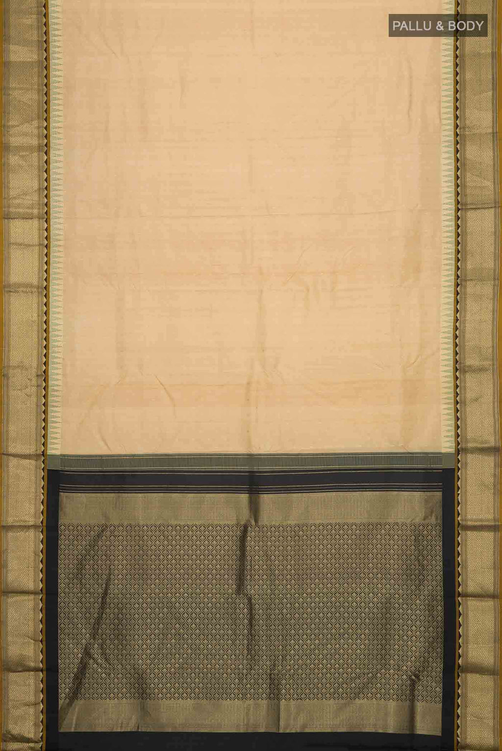 Beige Kanchipuram Silk Saree