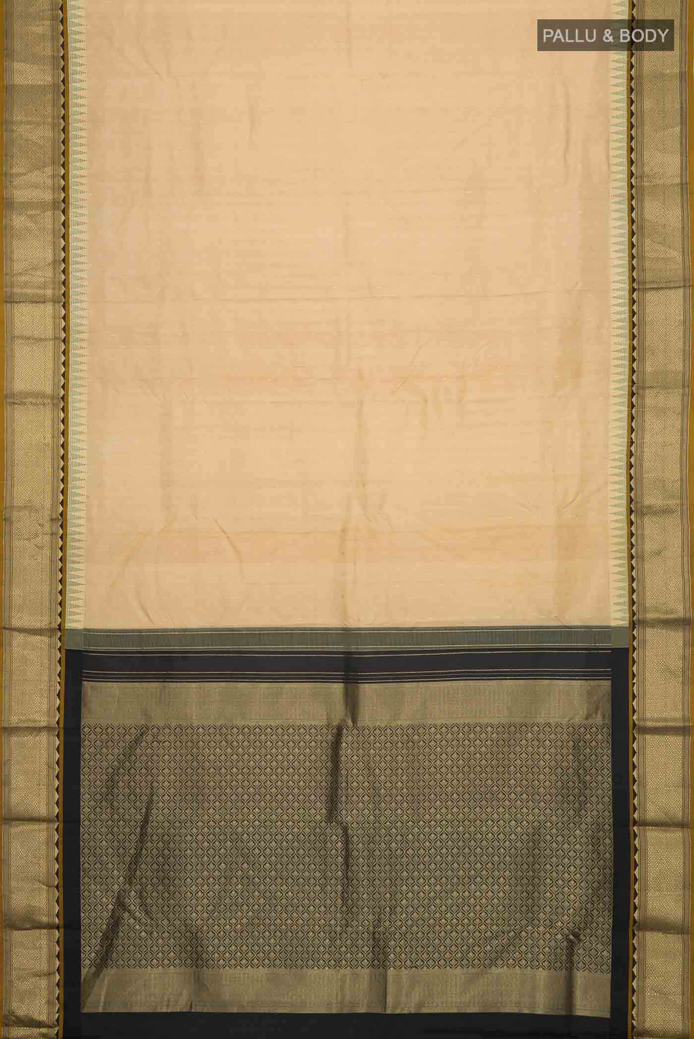 Beige Kanchipuram Silk Saree