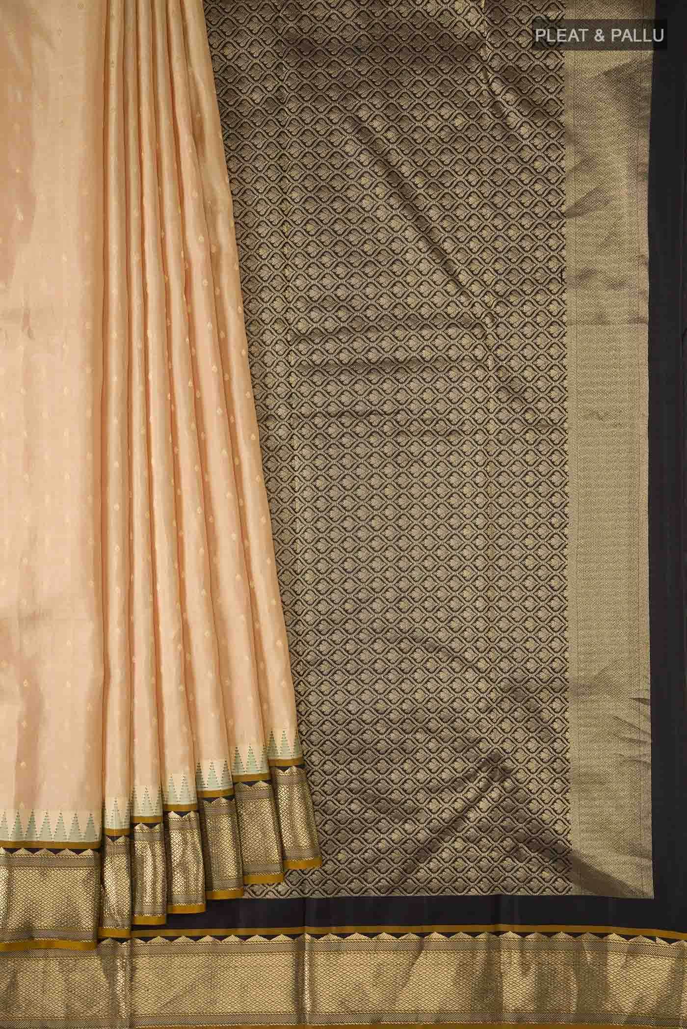 Beige Kanchipuram Silk Saree